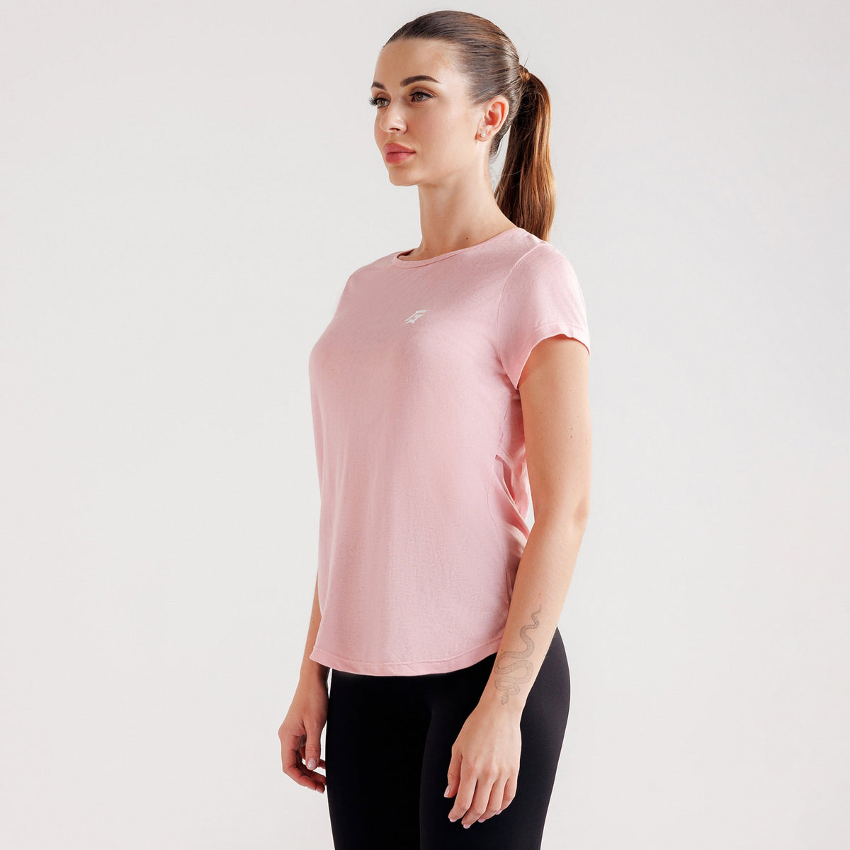 women gym t-shirt sportswear breathable workout tee side view Women T-Shirt Gymarmour Pakistan