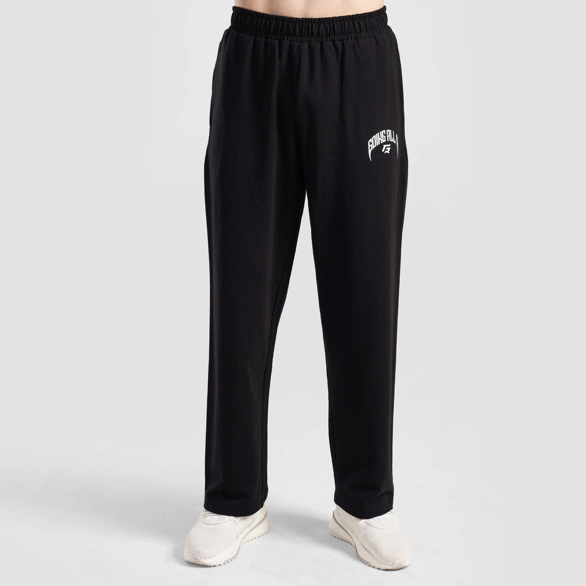 Back view of Black Muscle Oversized Trousers 2.0 for men
