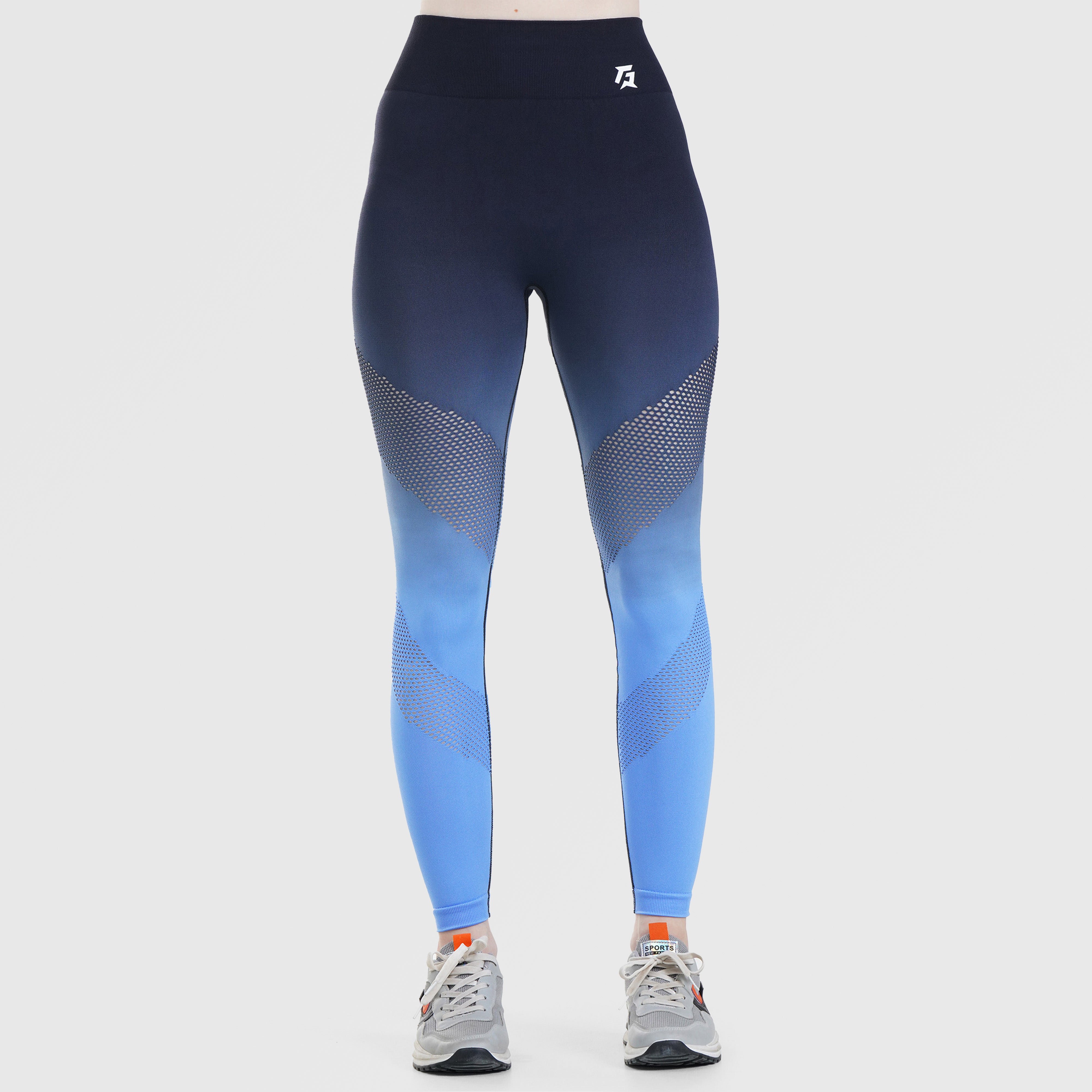 Futuristic Breathable Seamless Leggings (Blue)