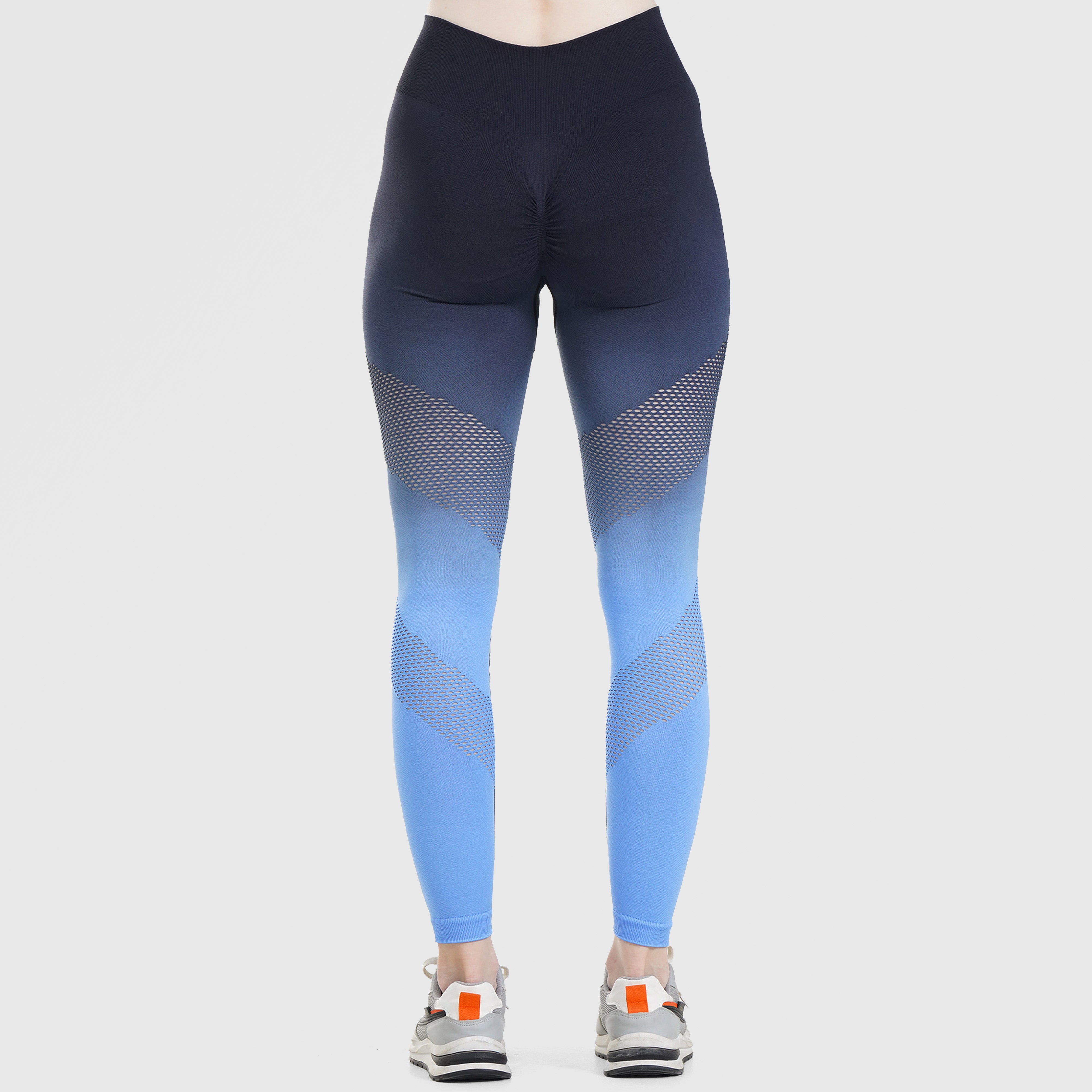 Futuristic Breathable Seamless Leggings (Blue)