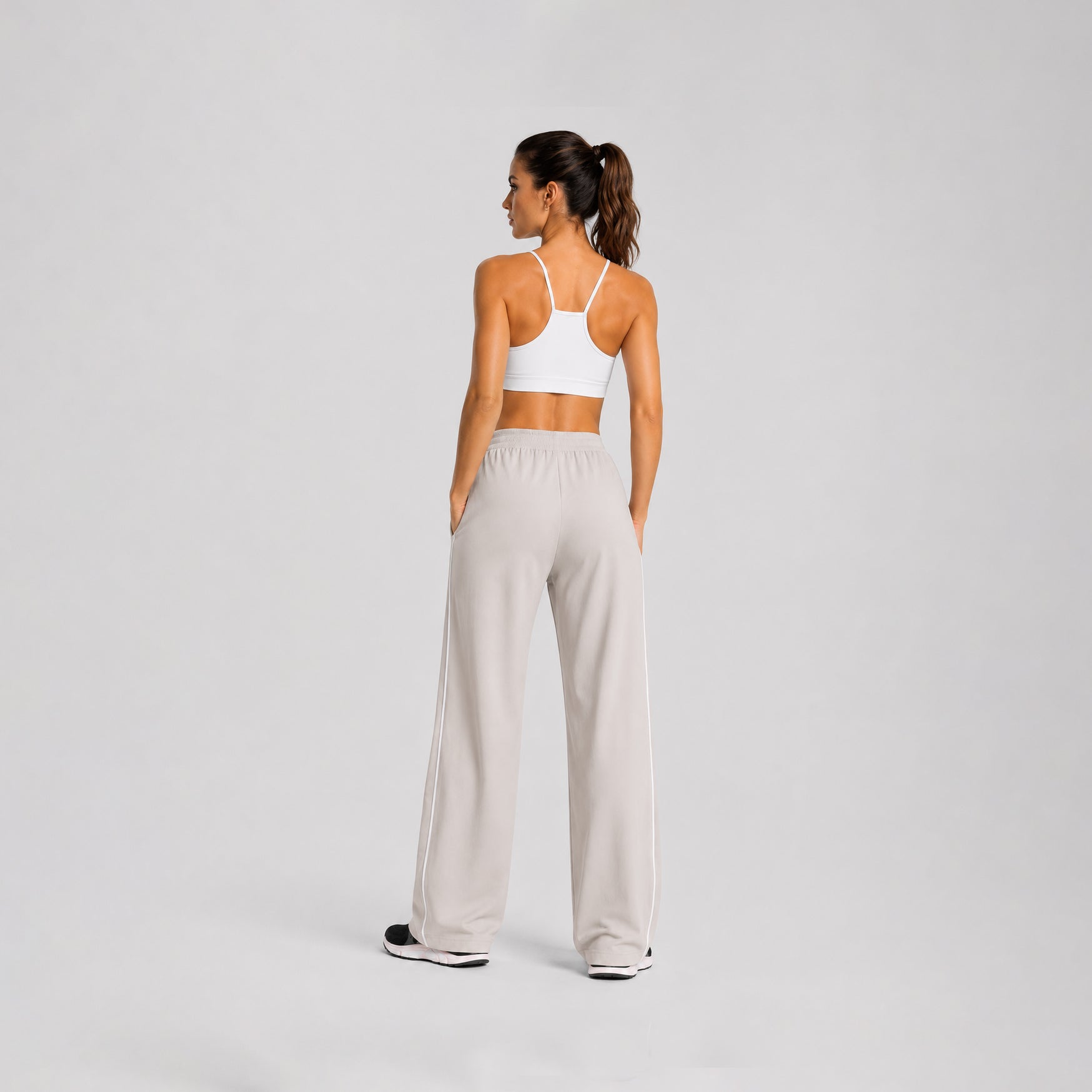 Minimal Stripe Flow Pants (Off White)