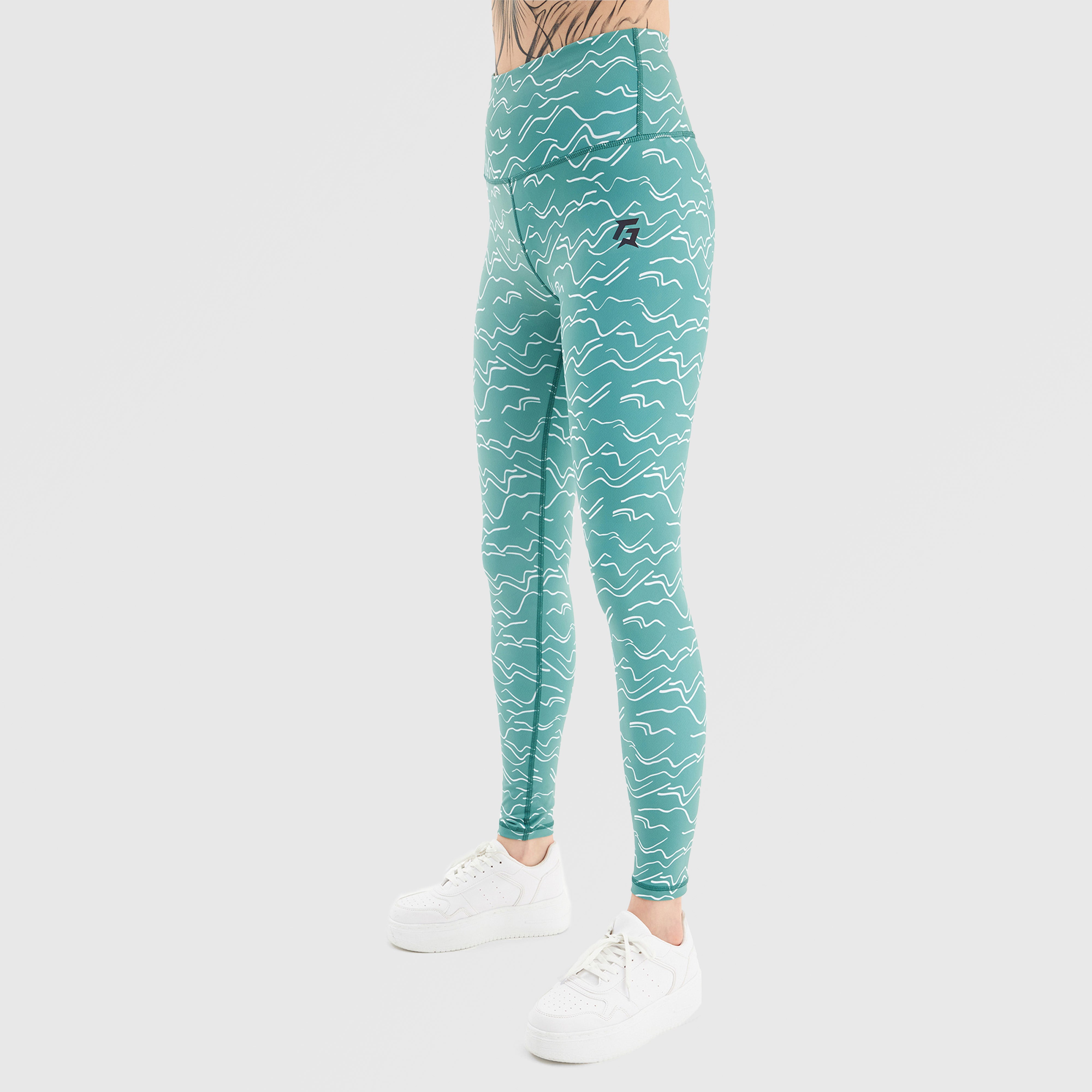 Jagged Textured Leggings (Green)