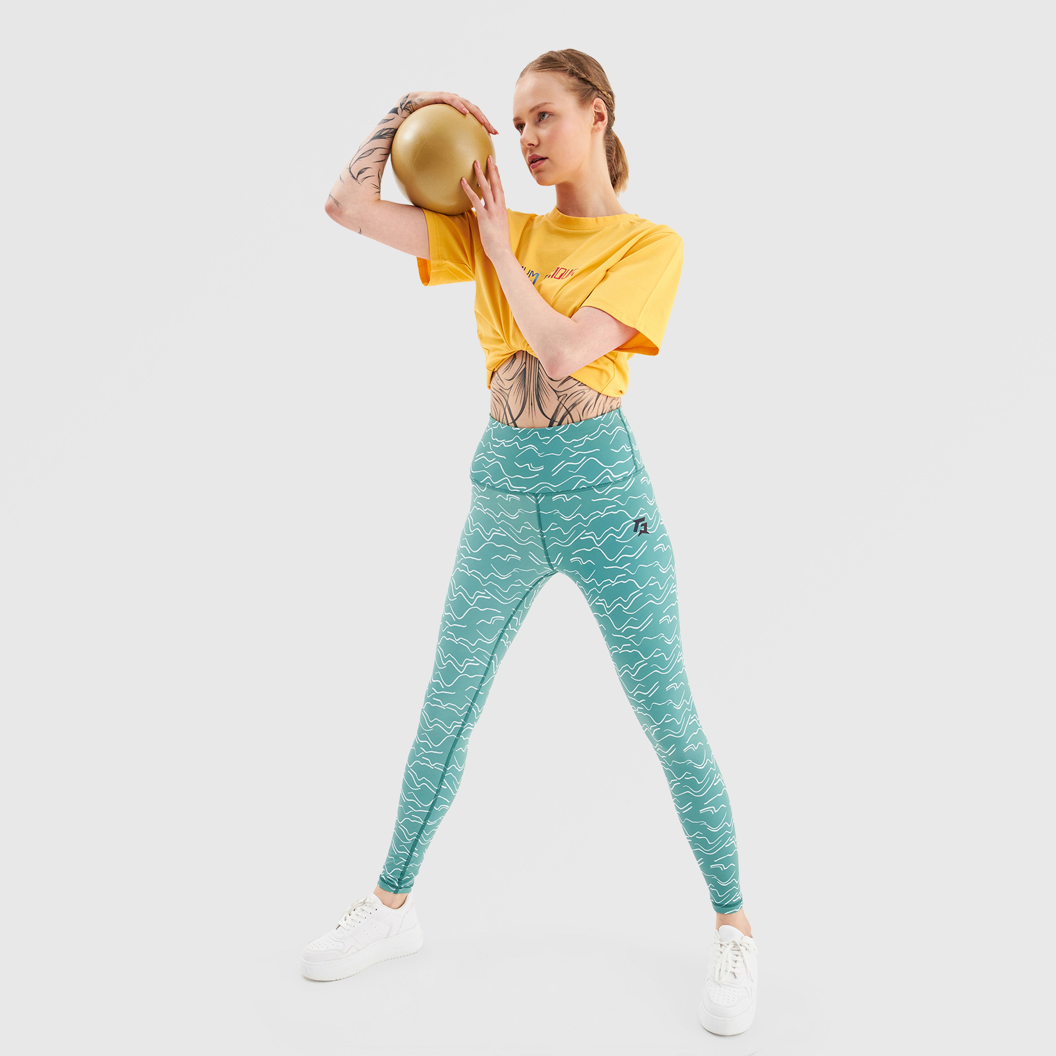 Jagged Textured Leggings (Green)