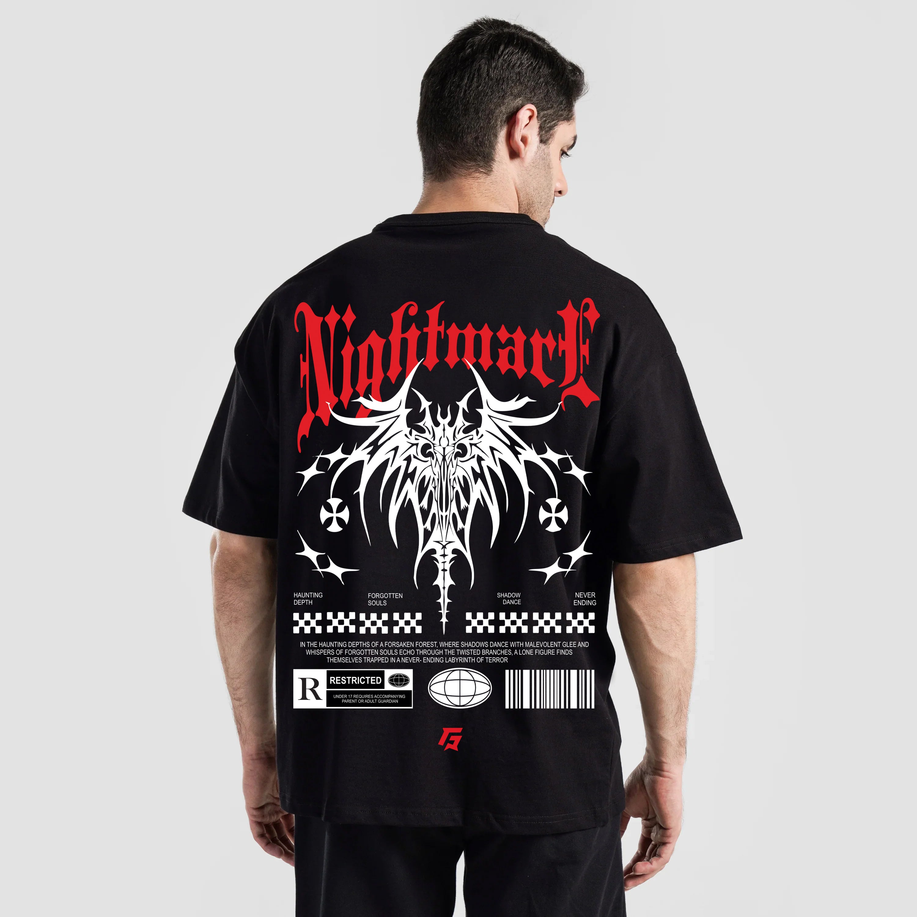 Nightmare Gotic Oversized Tee (Black)