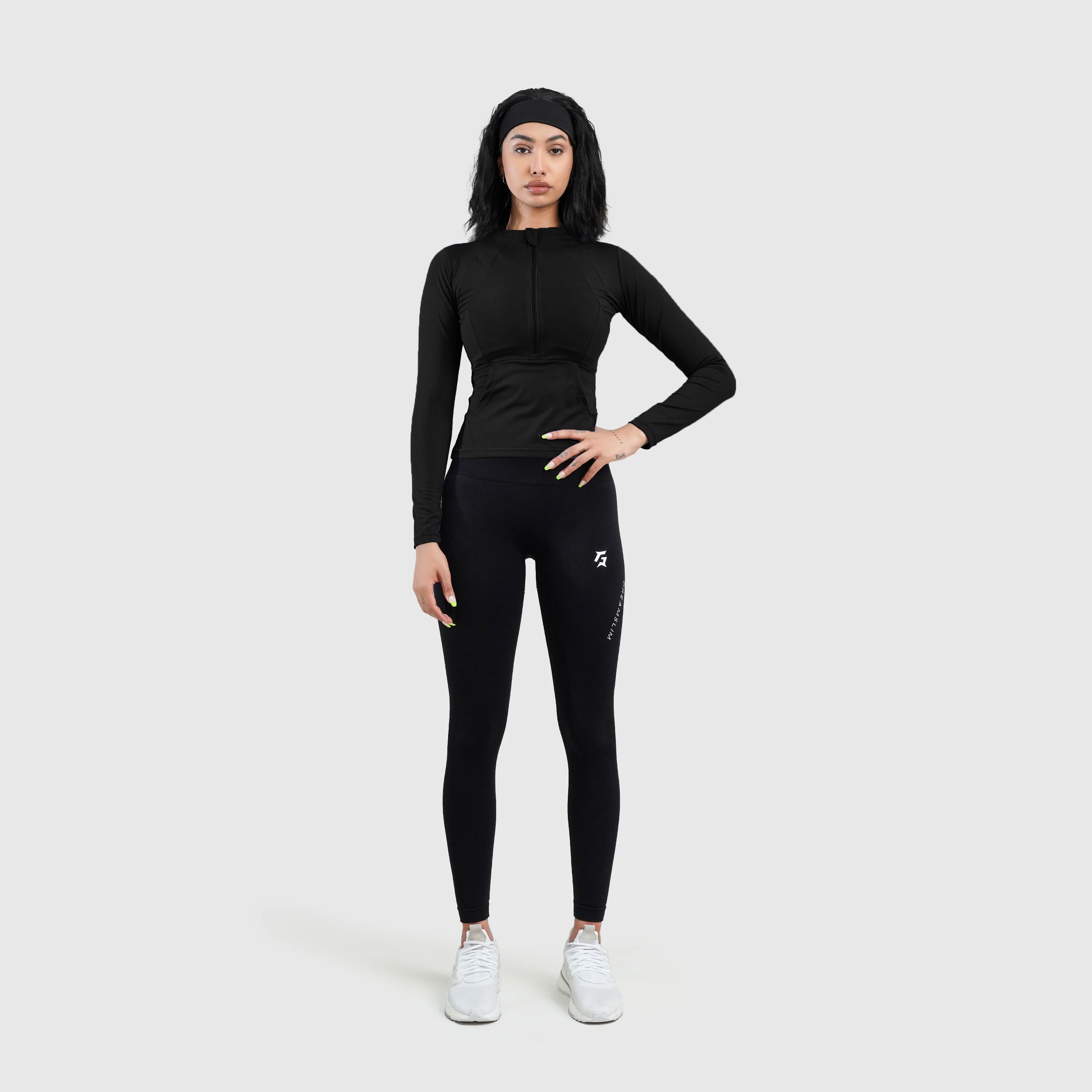 GA Half Zip Top (Black)
