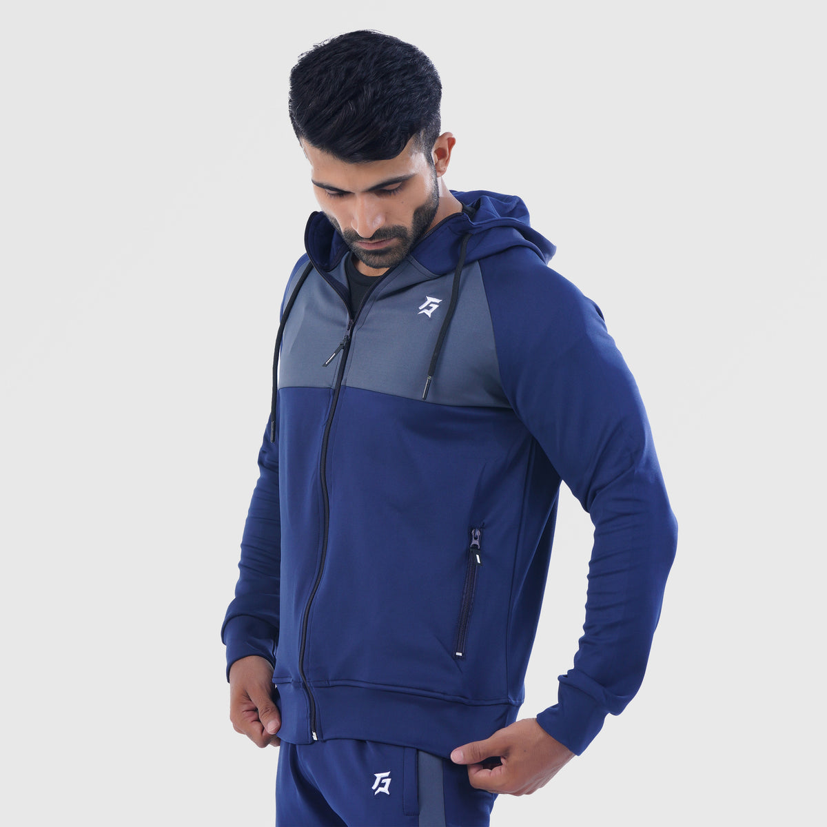 men track top zip gym jacket training outerwear fabric detail Men Track Top GymArmour Pakistan