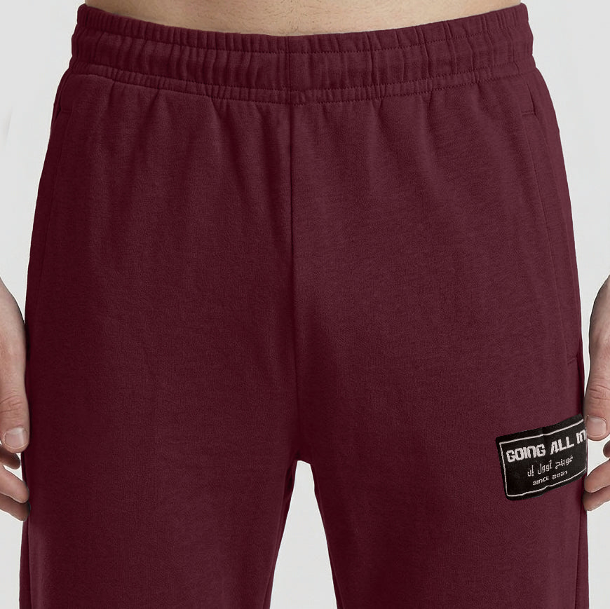 Rise Fit Trousers (Maroon)