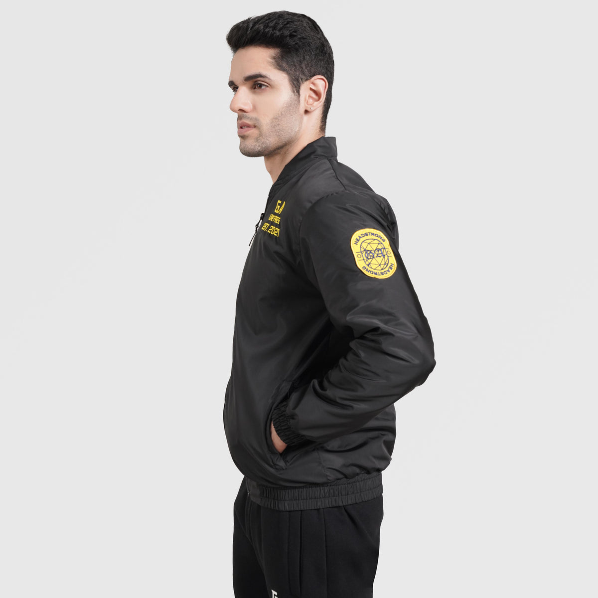 men track top zip gym jacket training outerwear side view Men Track Top Gym Armour Pakistan