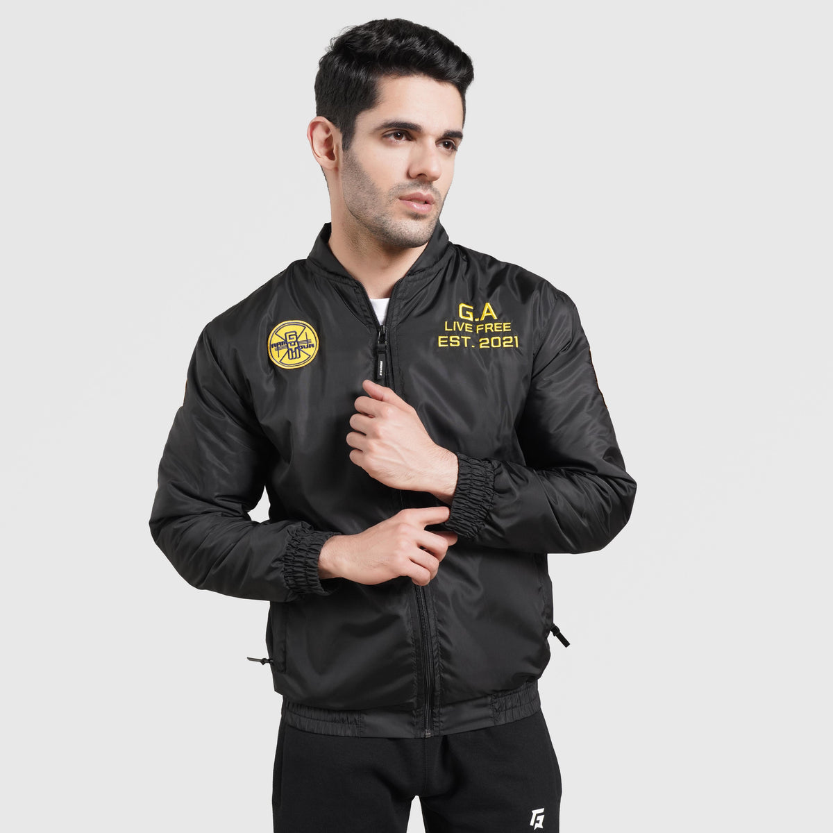 men track top zip gym jacket training outerwear front view Men Track Top Gymarmour Pakistan