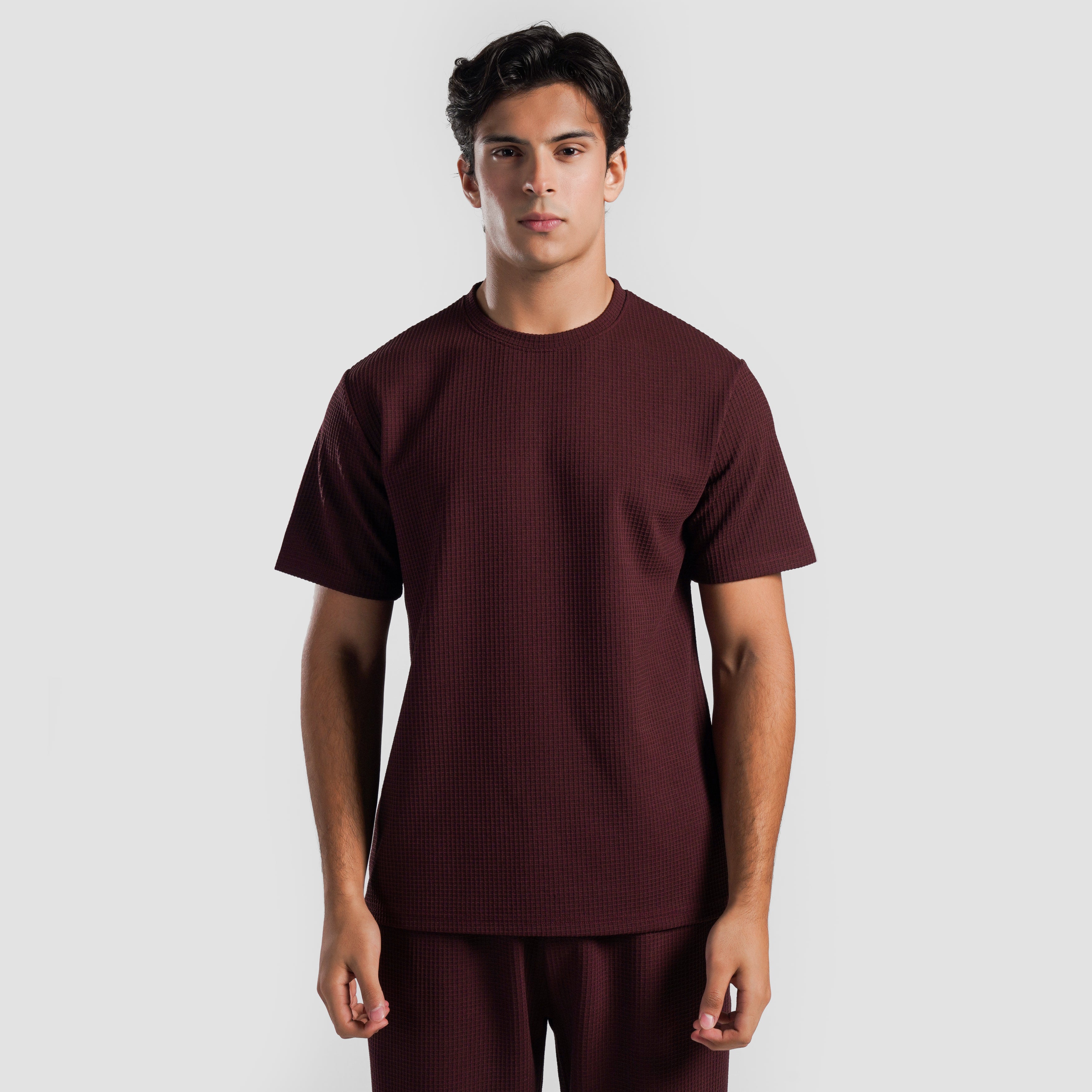 Waffle Unisex Tee(Maroon)