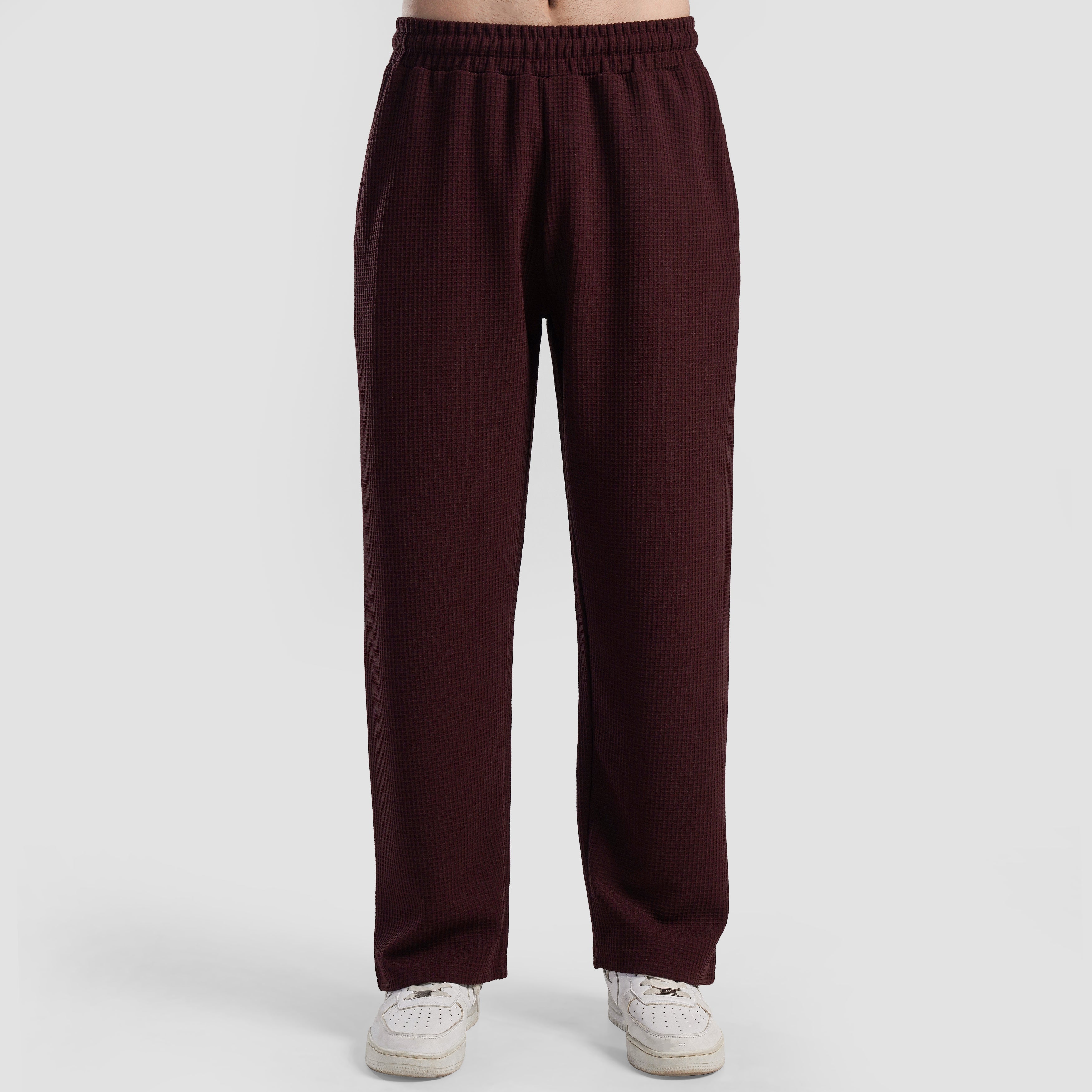 Waffle Unisex Trousers (Maroon)