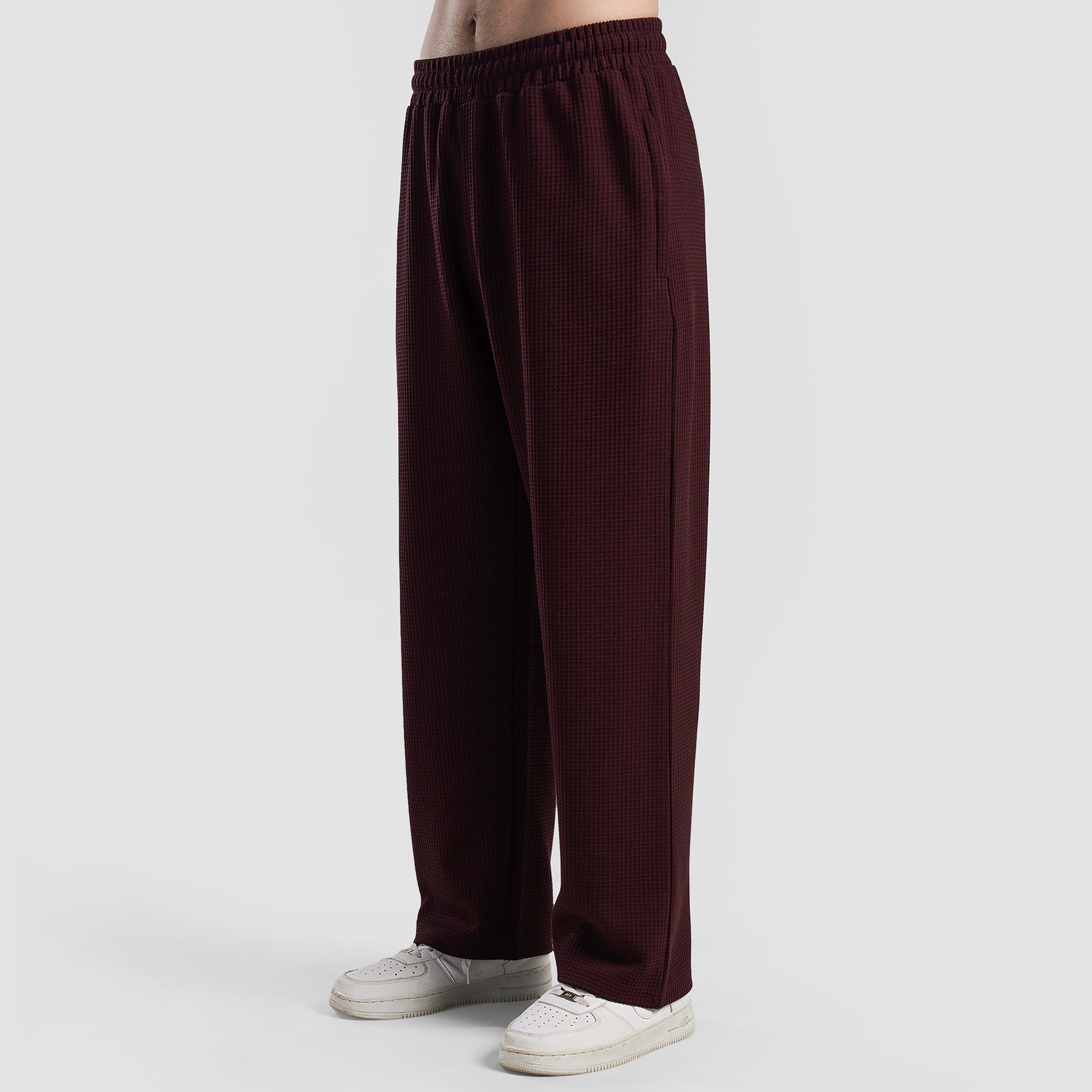 Waffle Unisex Trousers (Maroon)