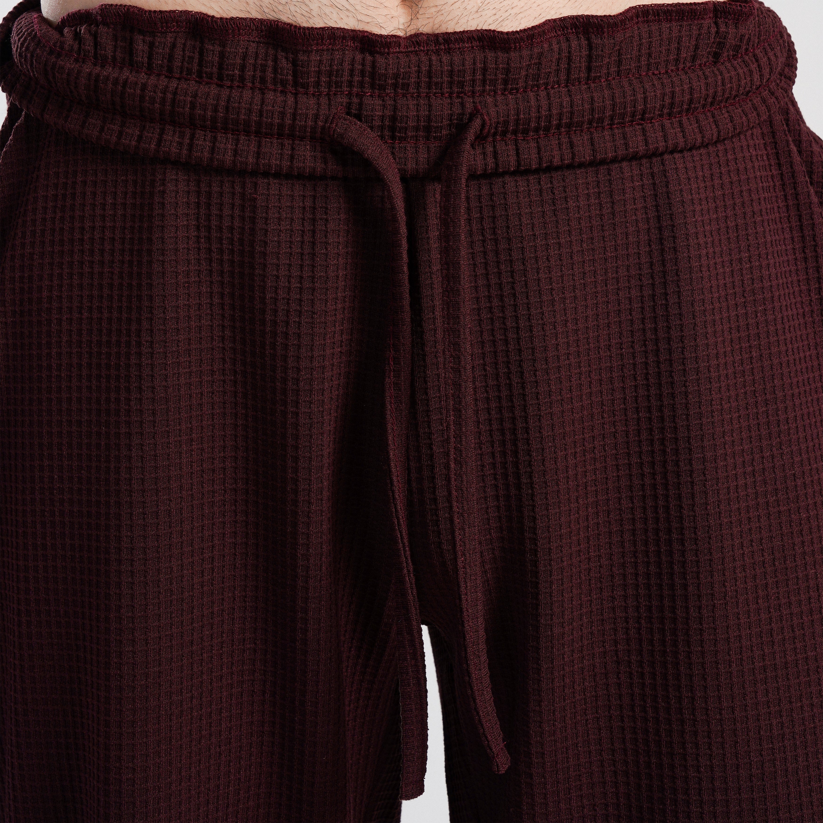 Waffle Unisex Trousers (Maroon)