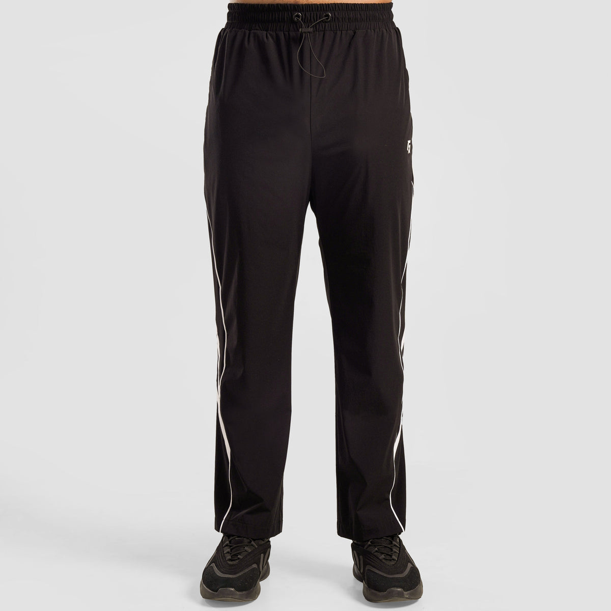 Back view of Black Dual Stripe Trousers 2.0 for men