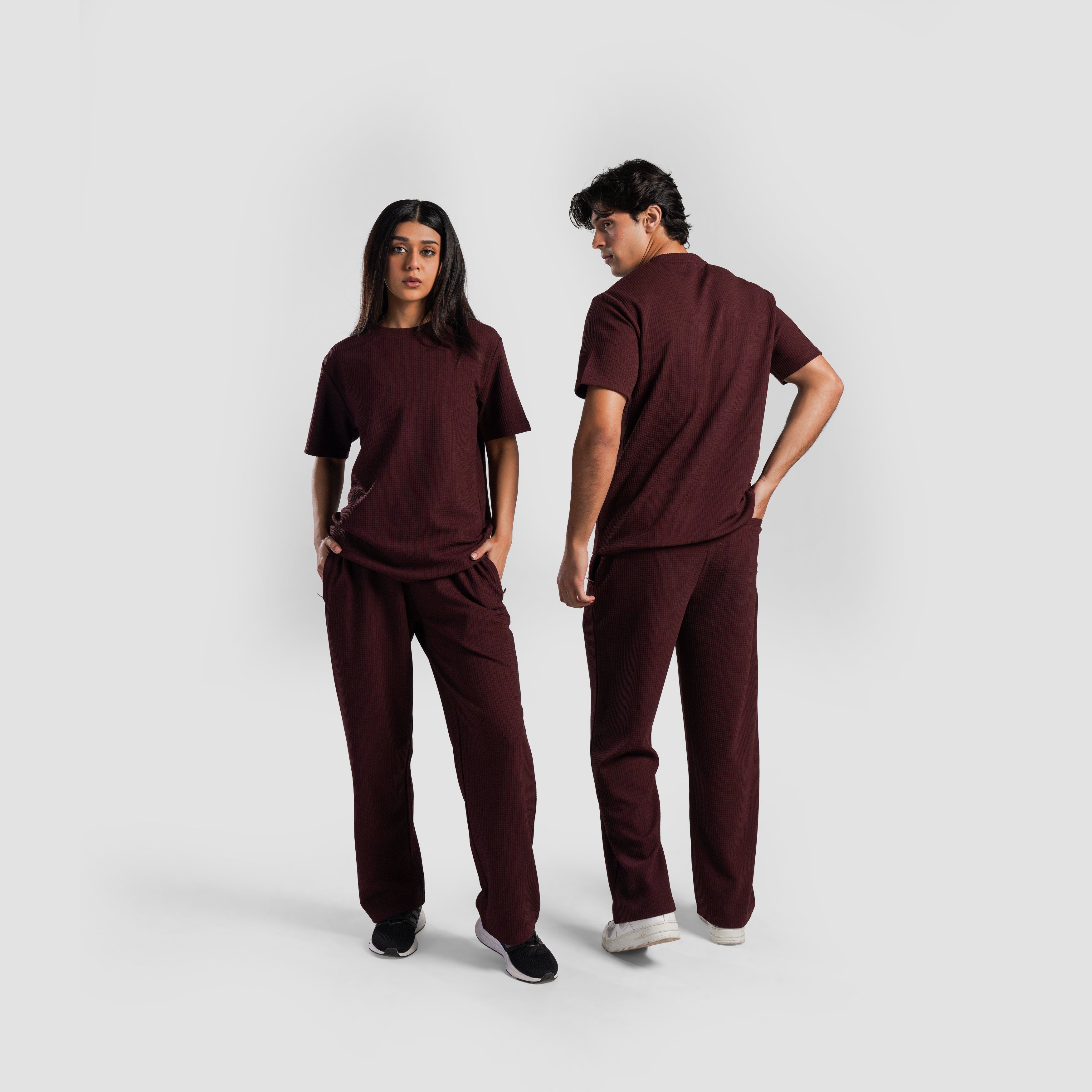 Waffle Unisex Tee(Maroon)