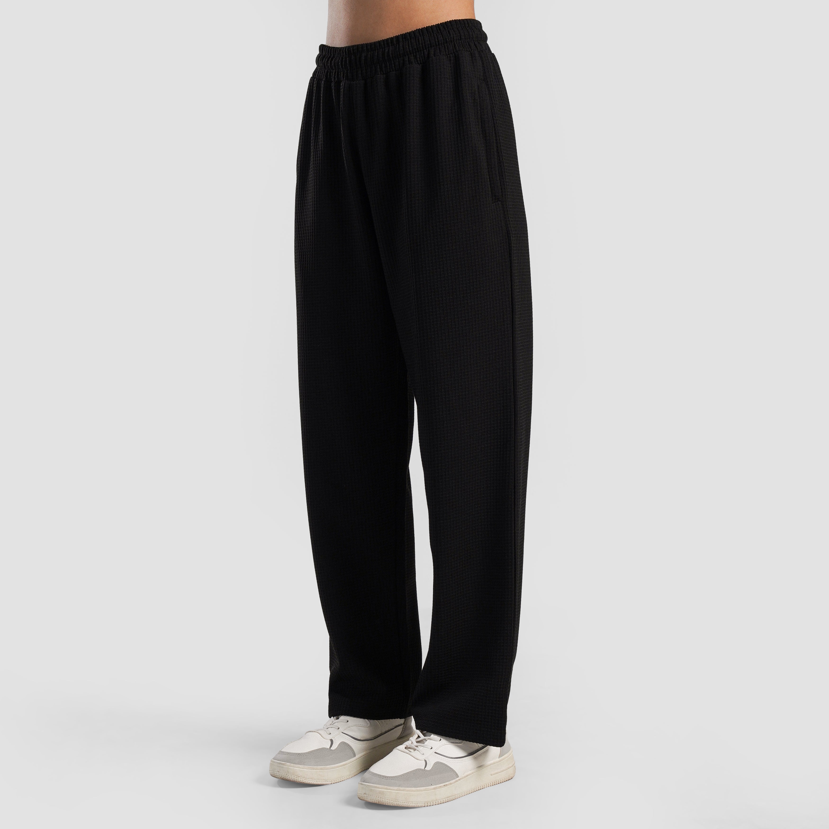 Waffle Unisex Trousers (Black)
