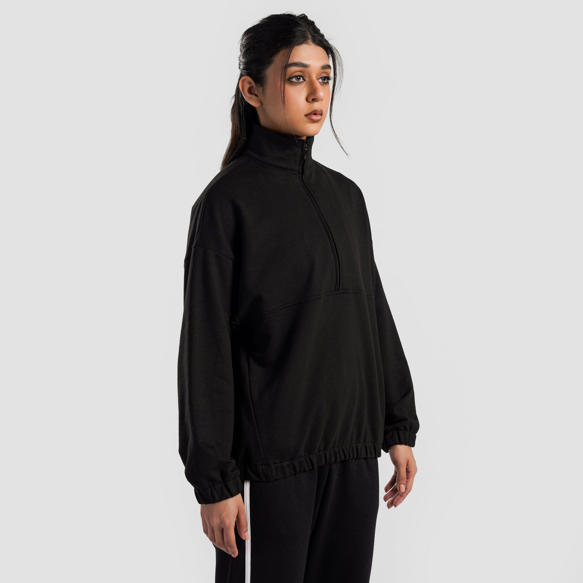 women track top zip gym jacket training outerwear side view Women Track Top GymArmour Pakistan
