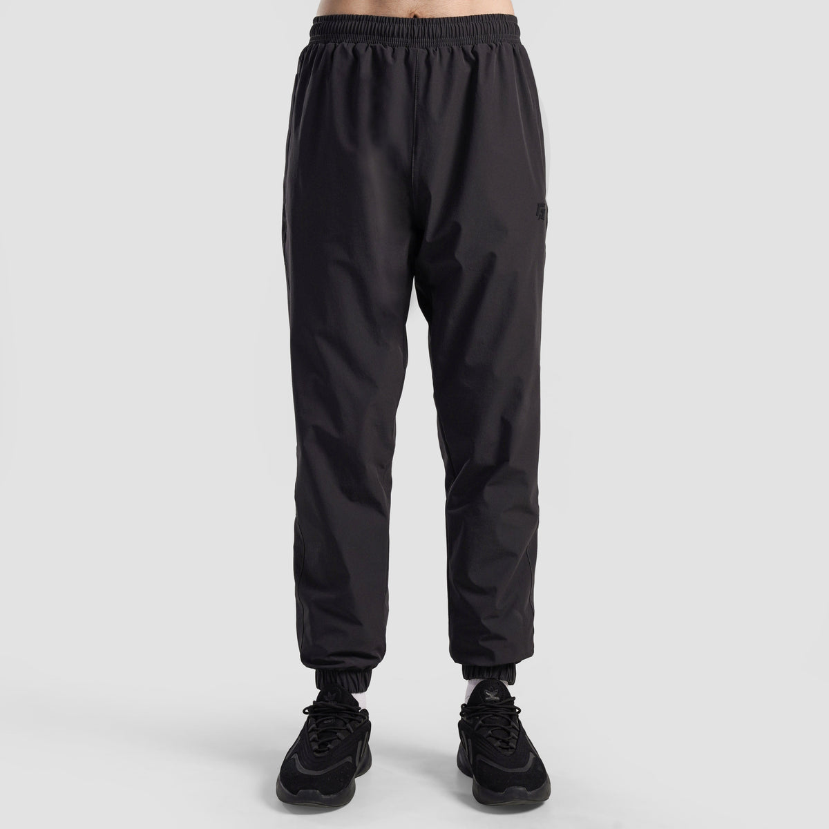 Back view of Charcoal Trackline Joggers for men