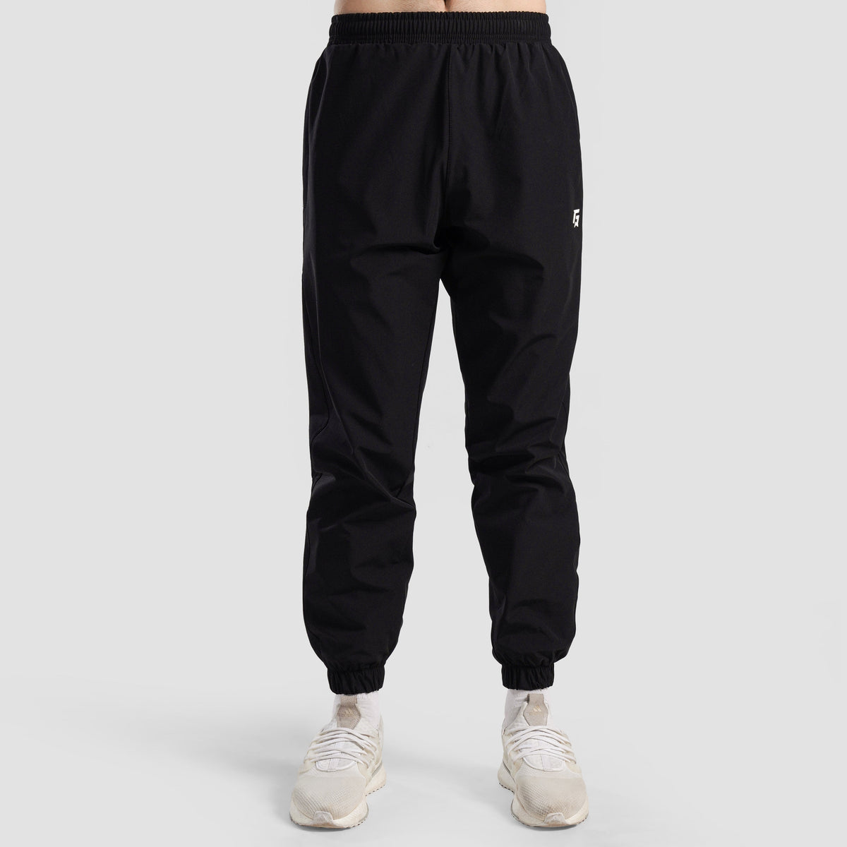 Back view of Black Trackline Joggers for men