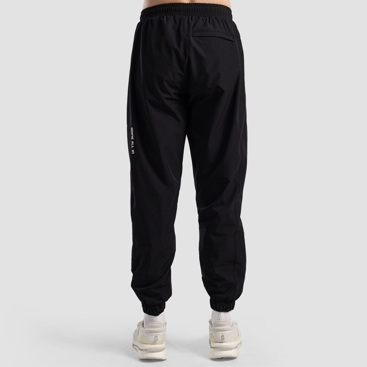 Side angle of Black Trackline Joggers for men