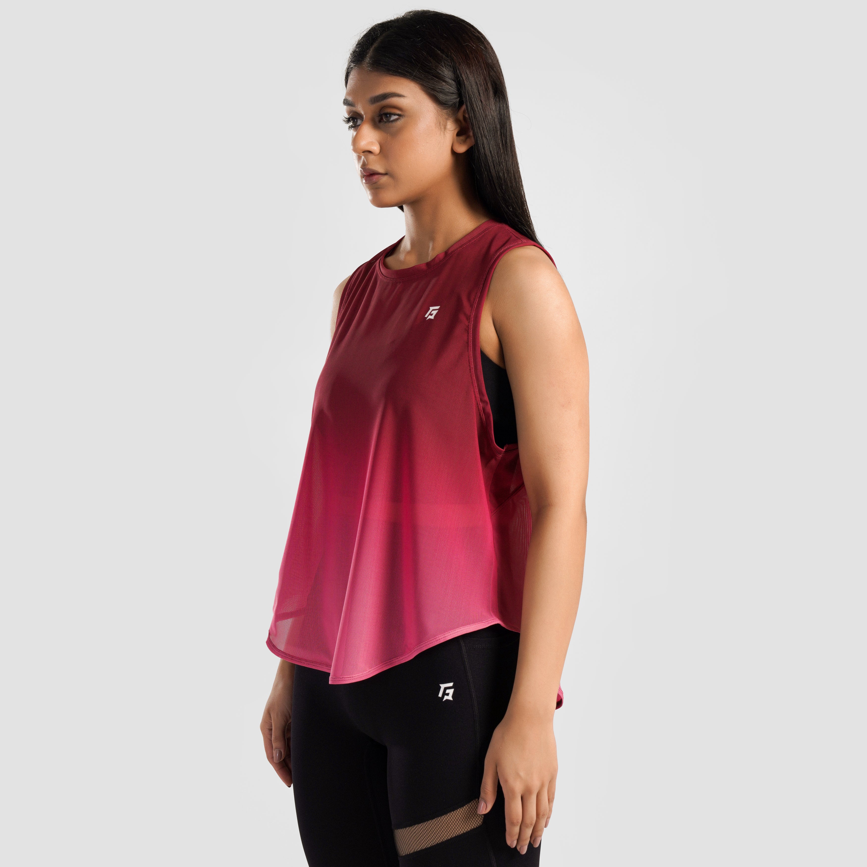 Vital Mesh Cover Up Top (Red)
