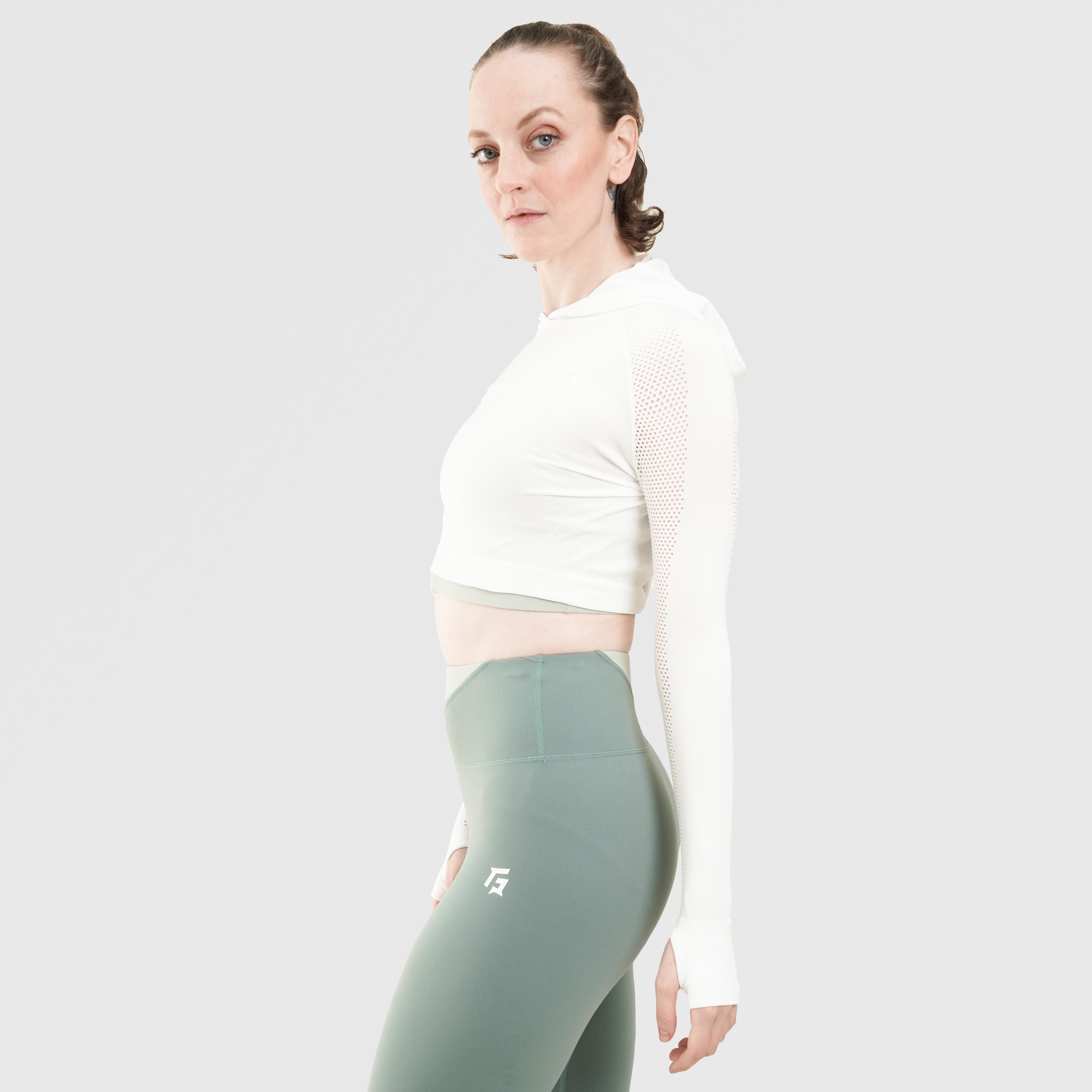 Snug Seamless Crop Top (White)