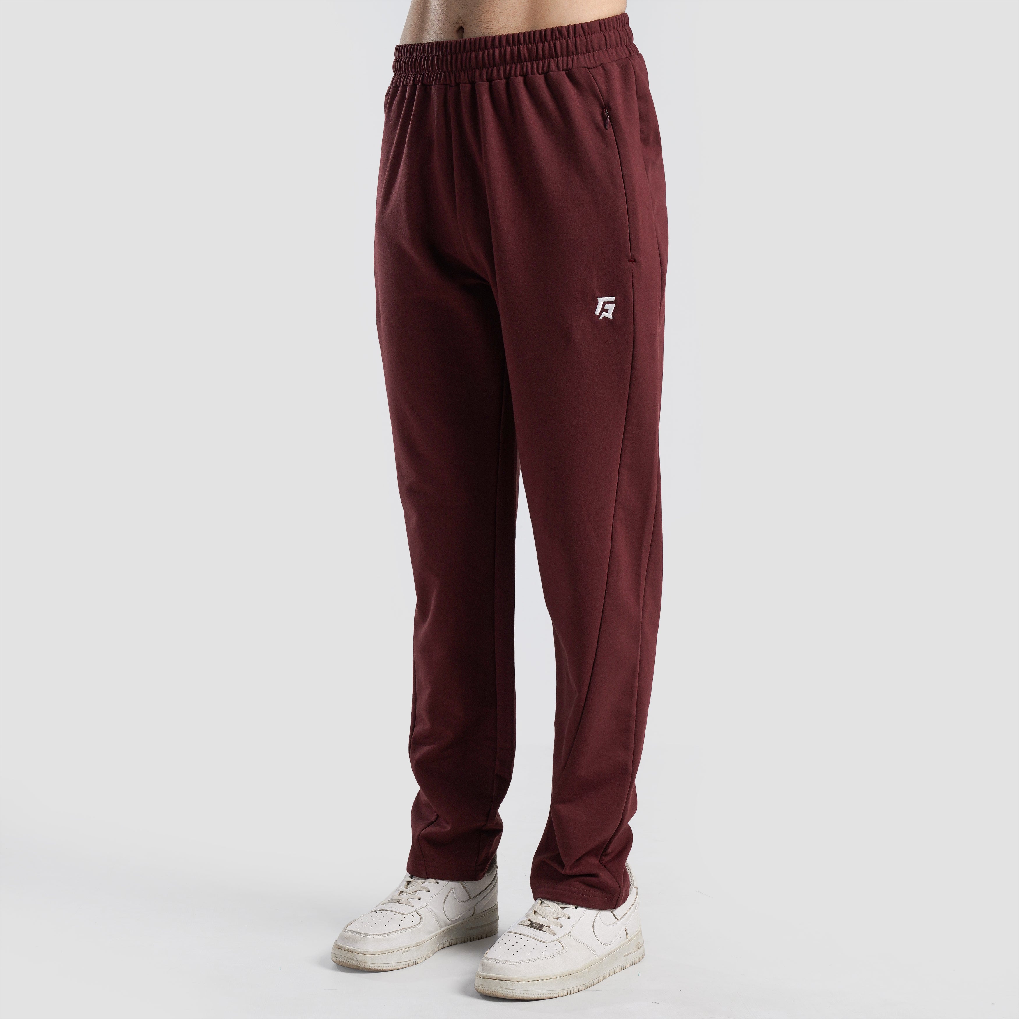 Maroon Athletic Trousers for men front view