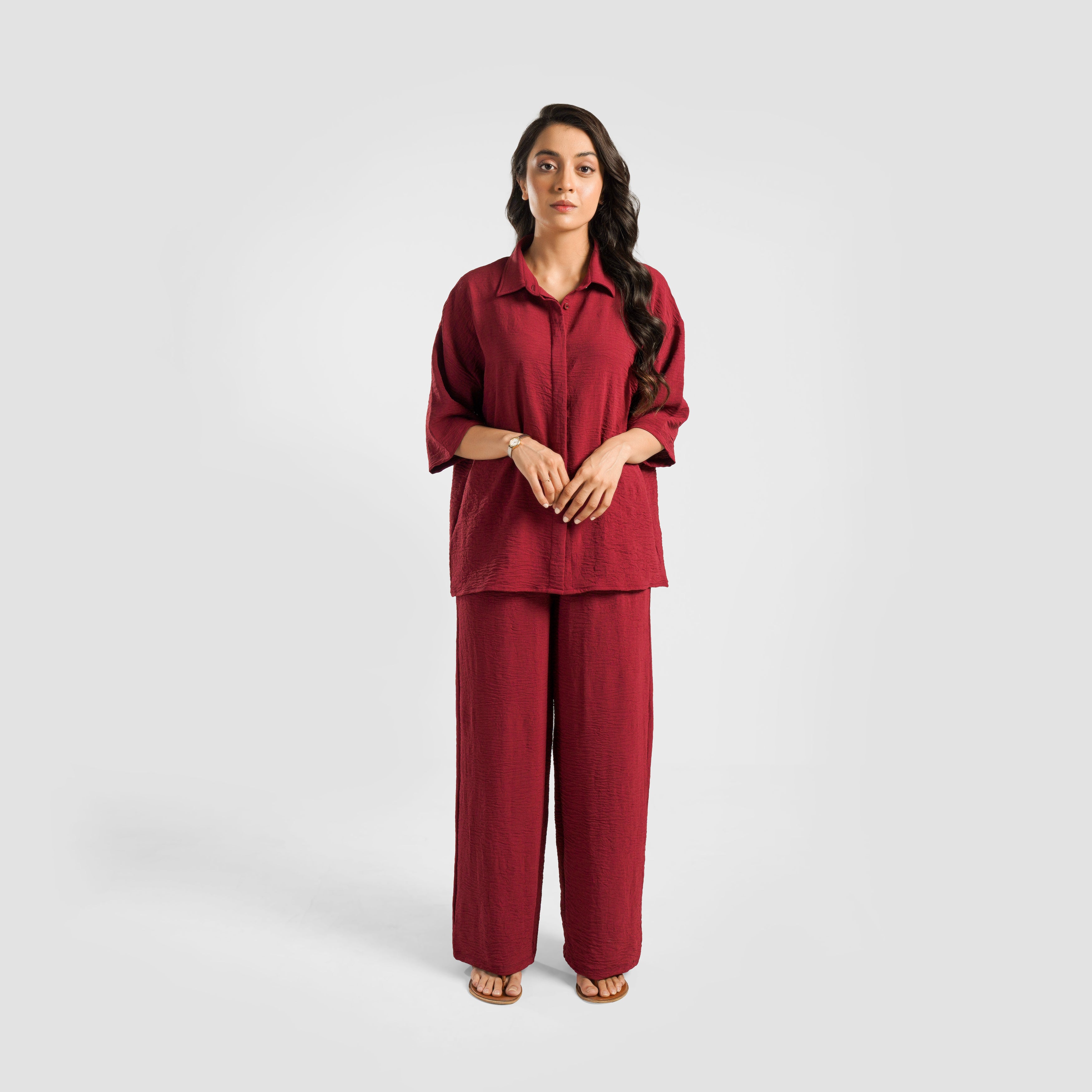 Ease Button Down (Maroon)