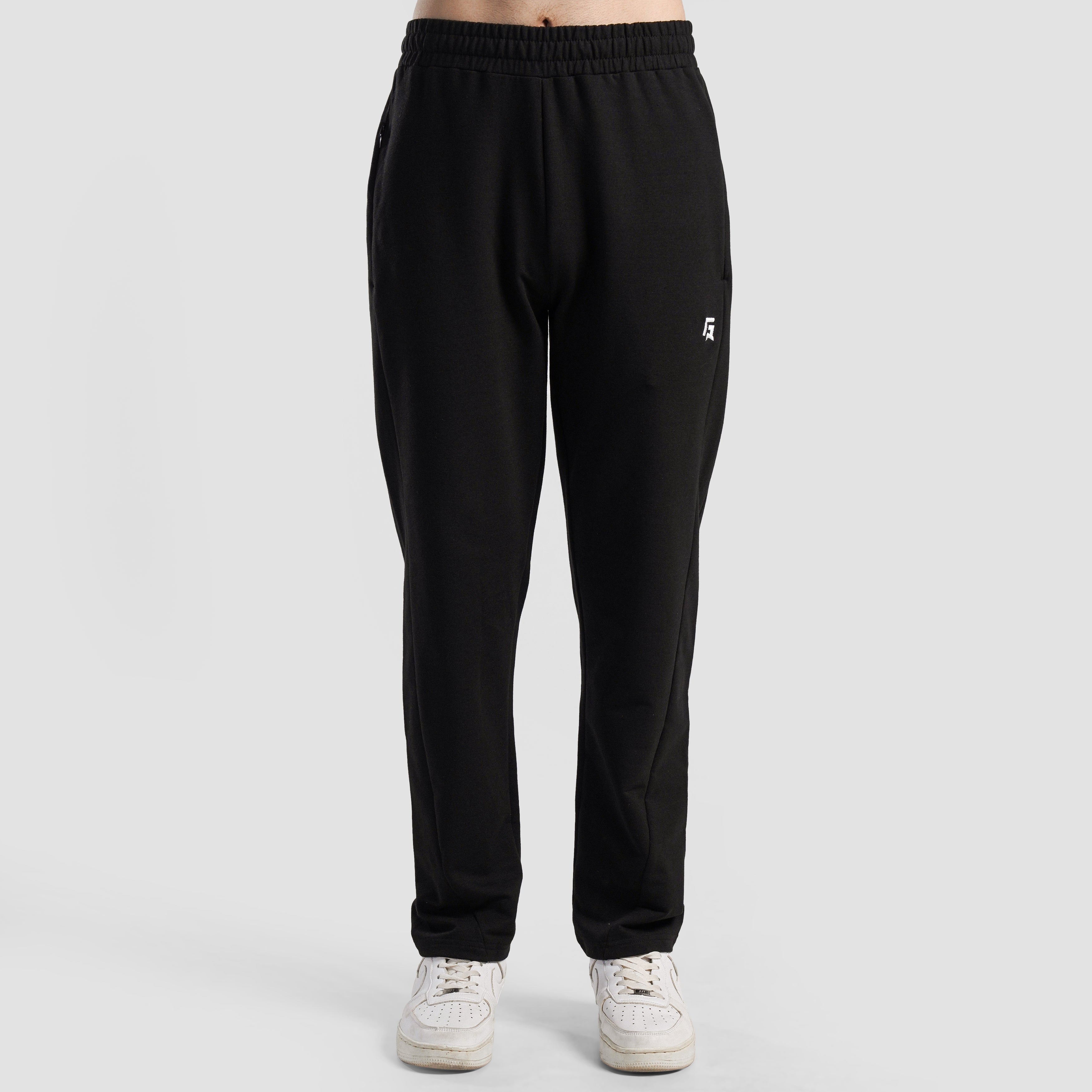 Back view of Black Athletic Trousers for men