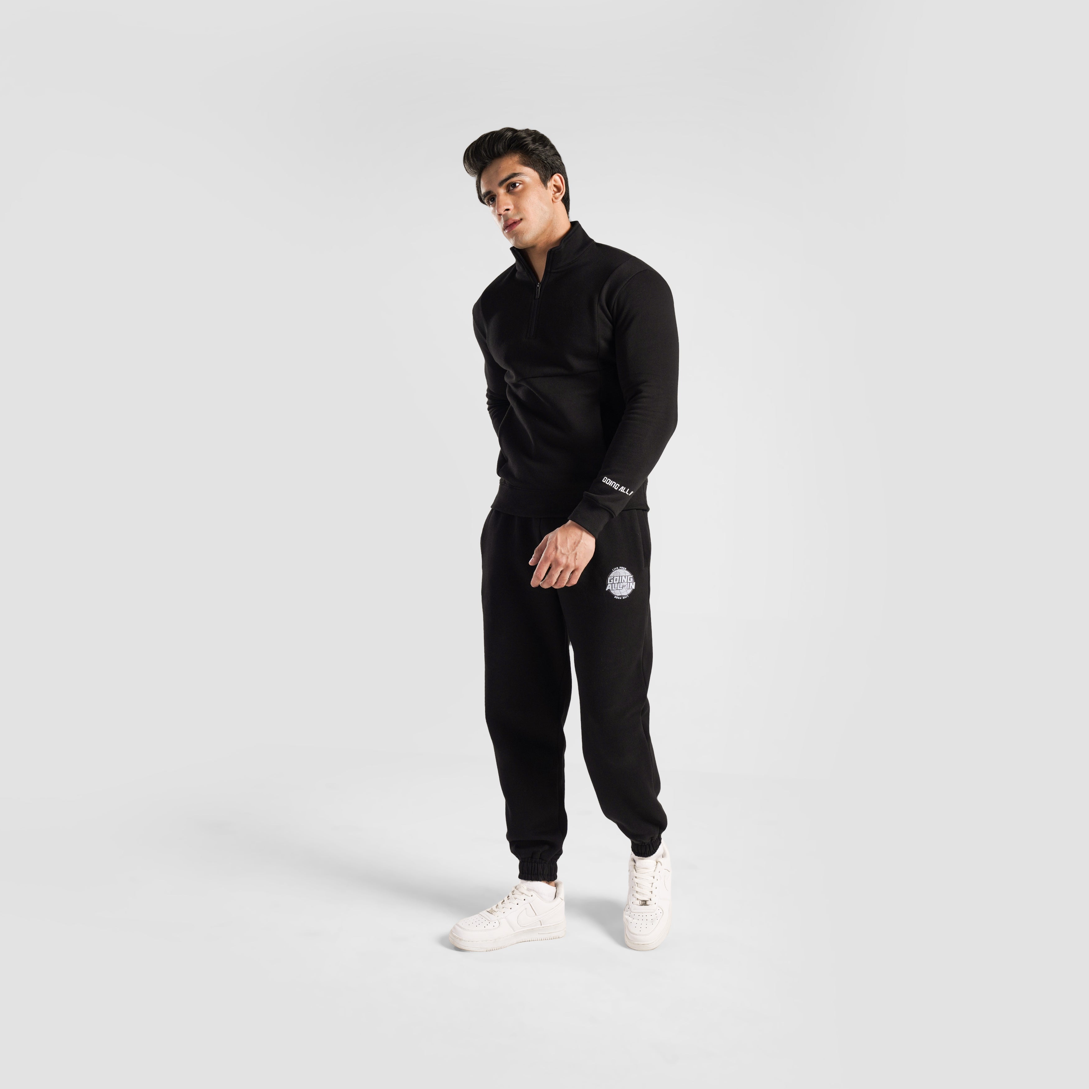 Close-up stitching detail on for men