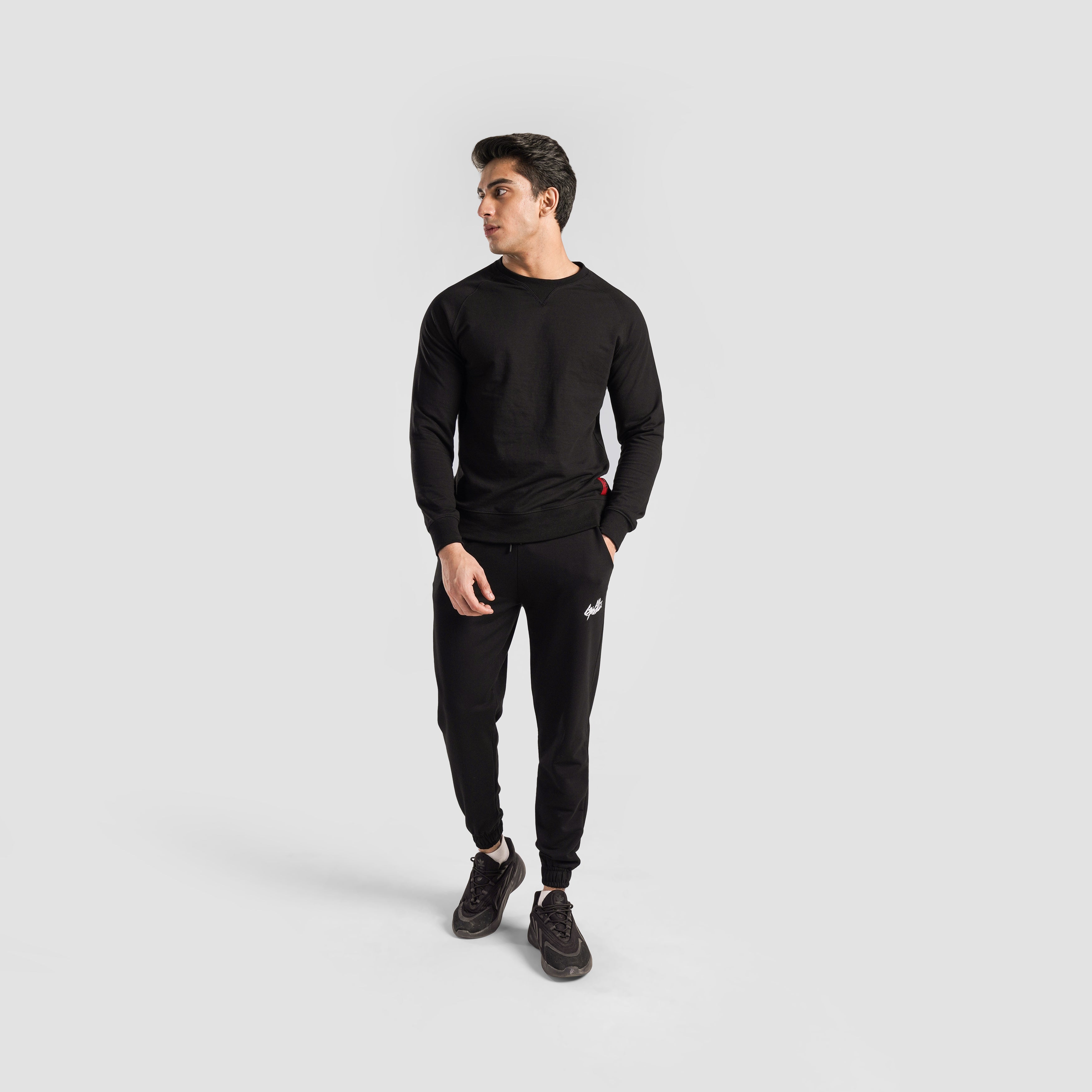 Close-up stitching detail on for men