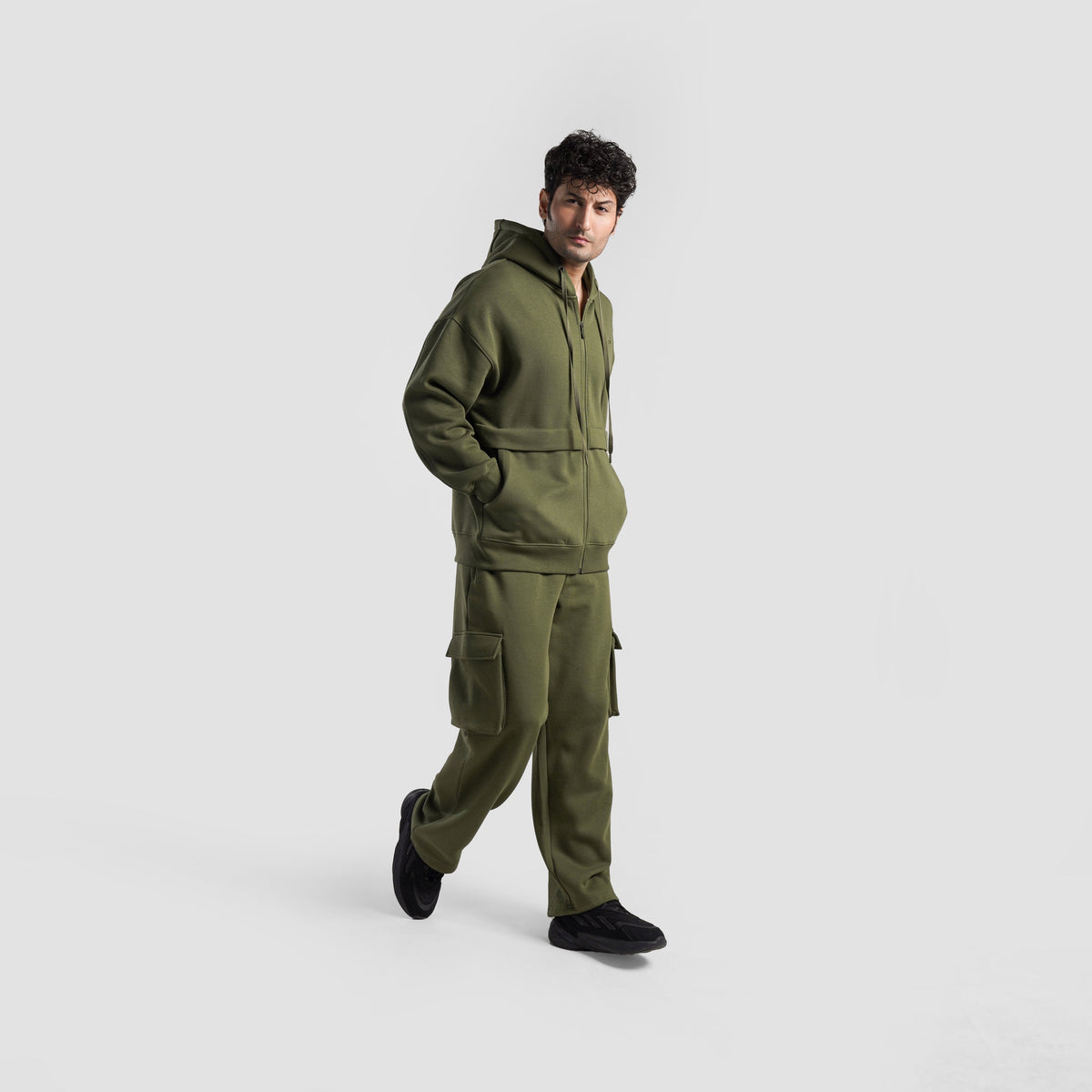 Full-length view of Olive GAI Cargo Trousers for men