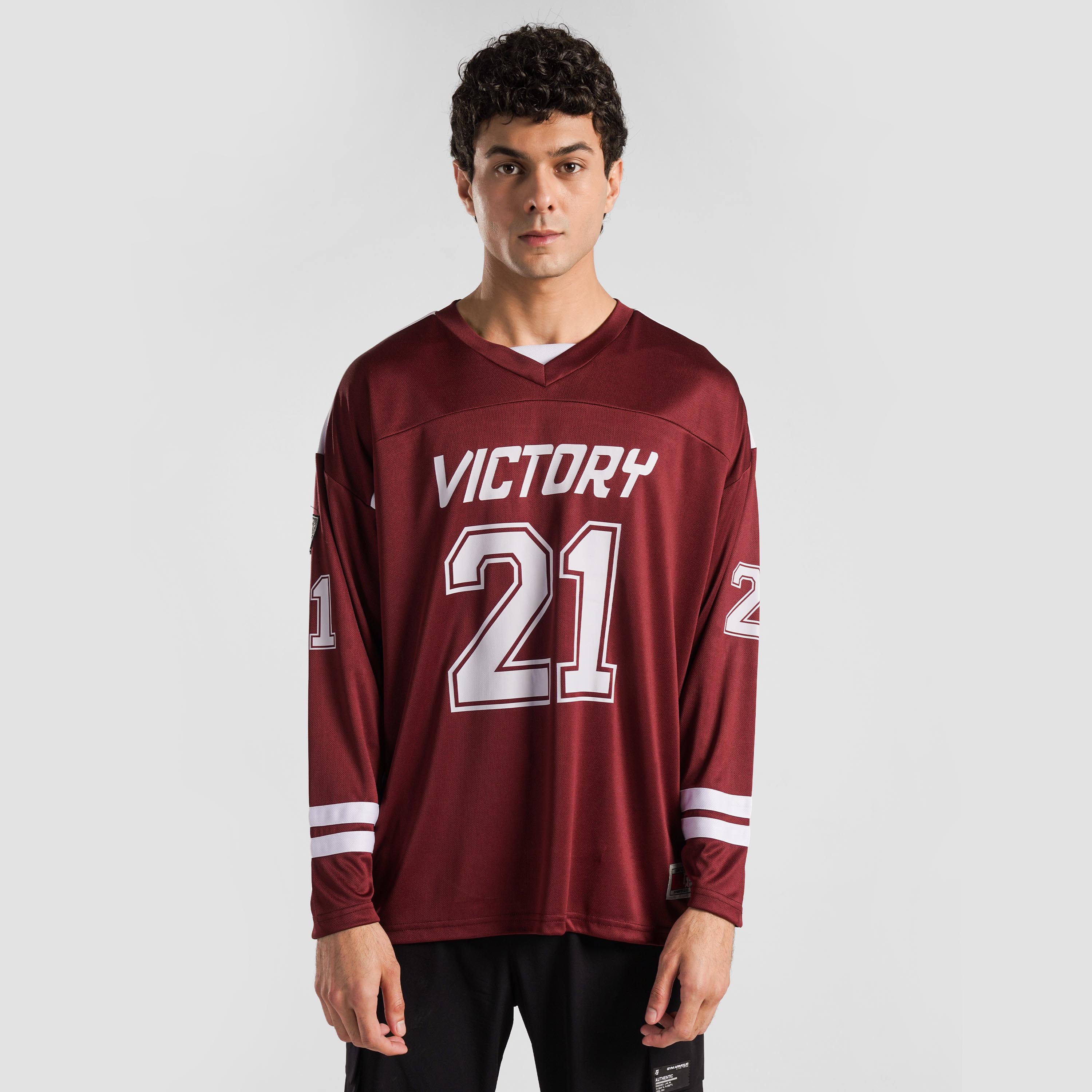 Striker Full Sleeves Jersey (Burgundy)