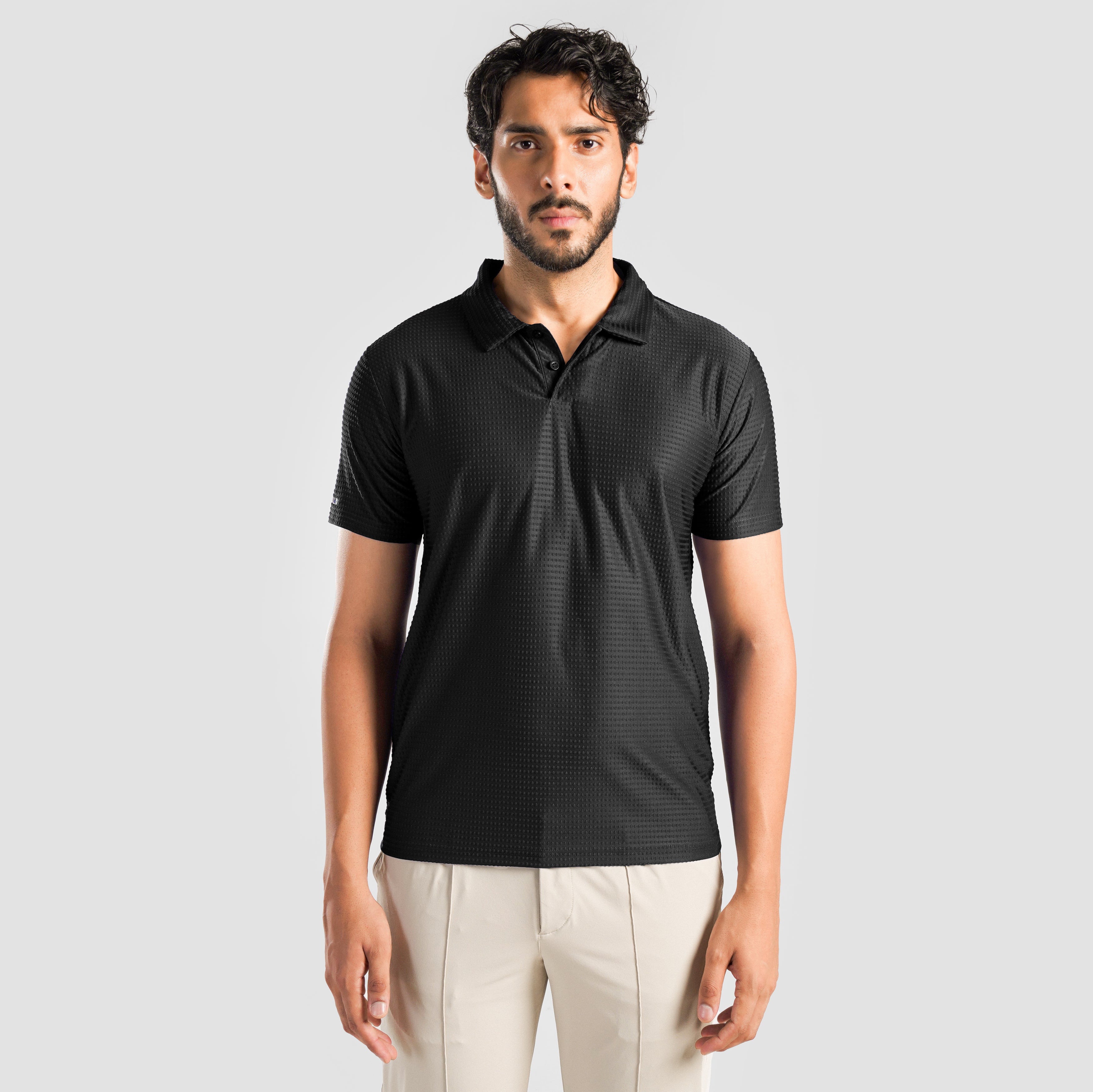DOT Texture Polo (Black)