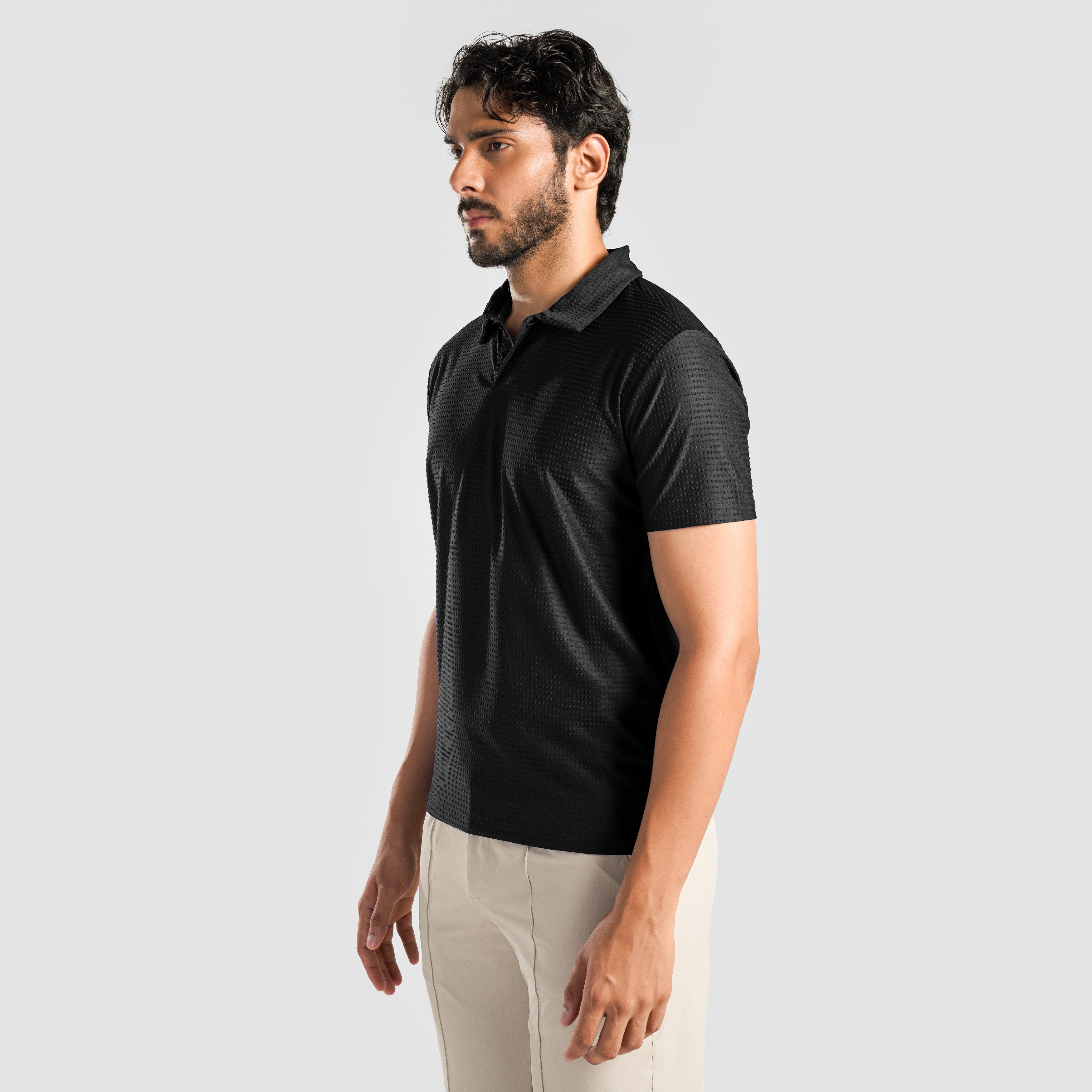 DOT Texture Polo (Black)