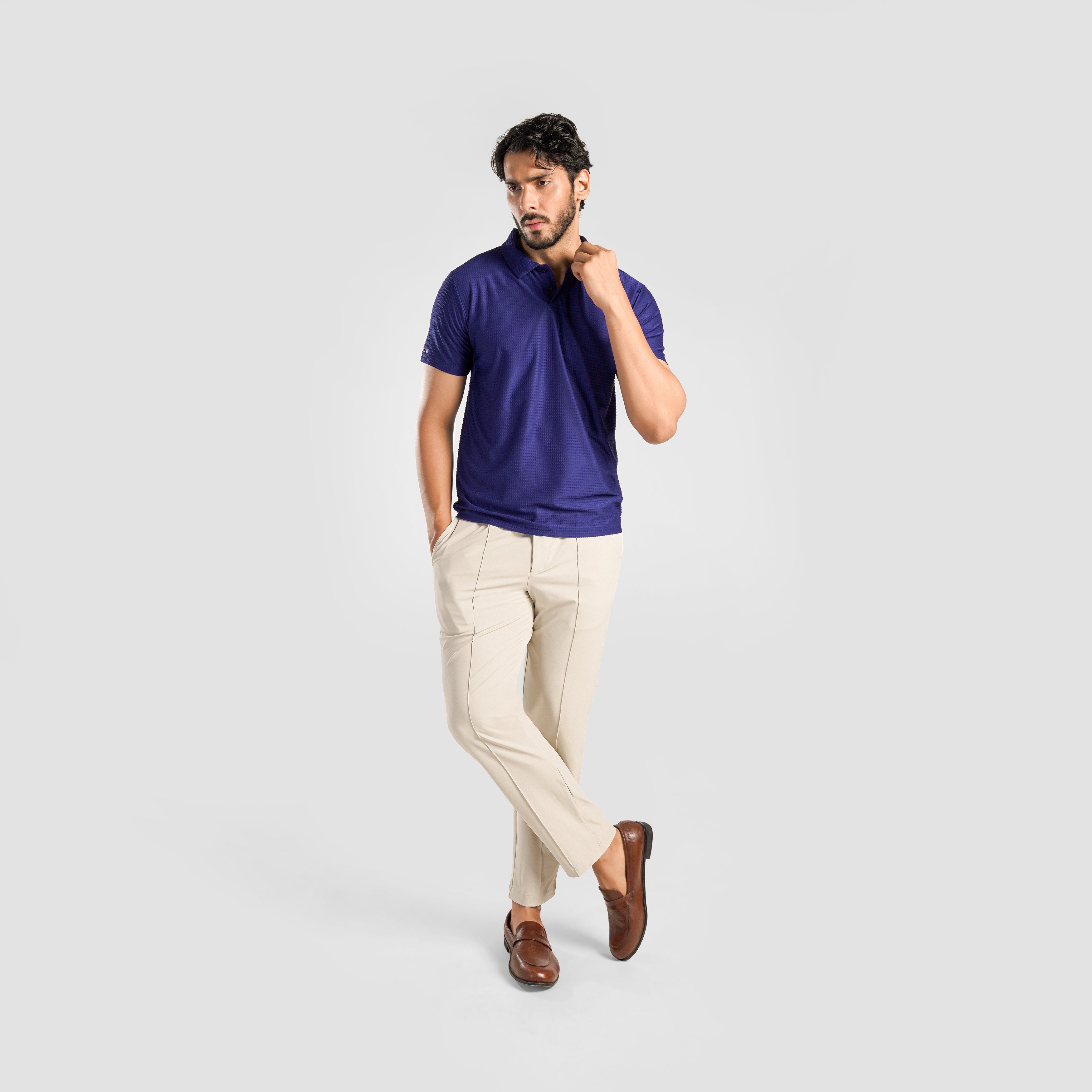 DOT Texture Polo (Royal Blue)