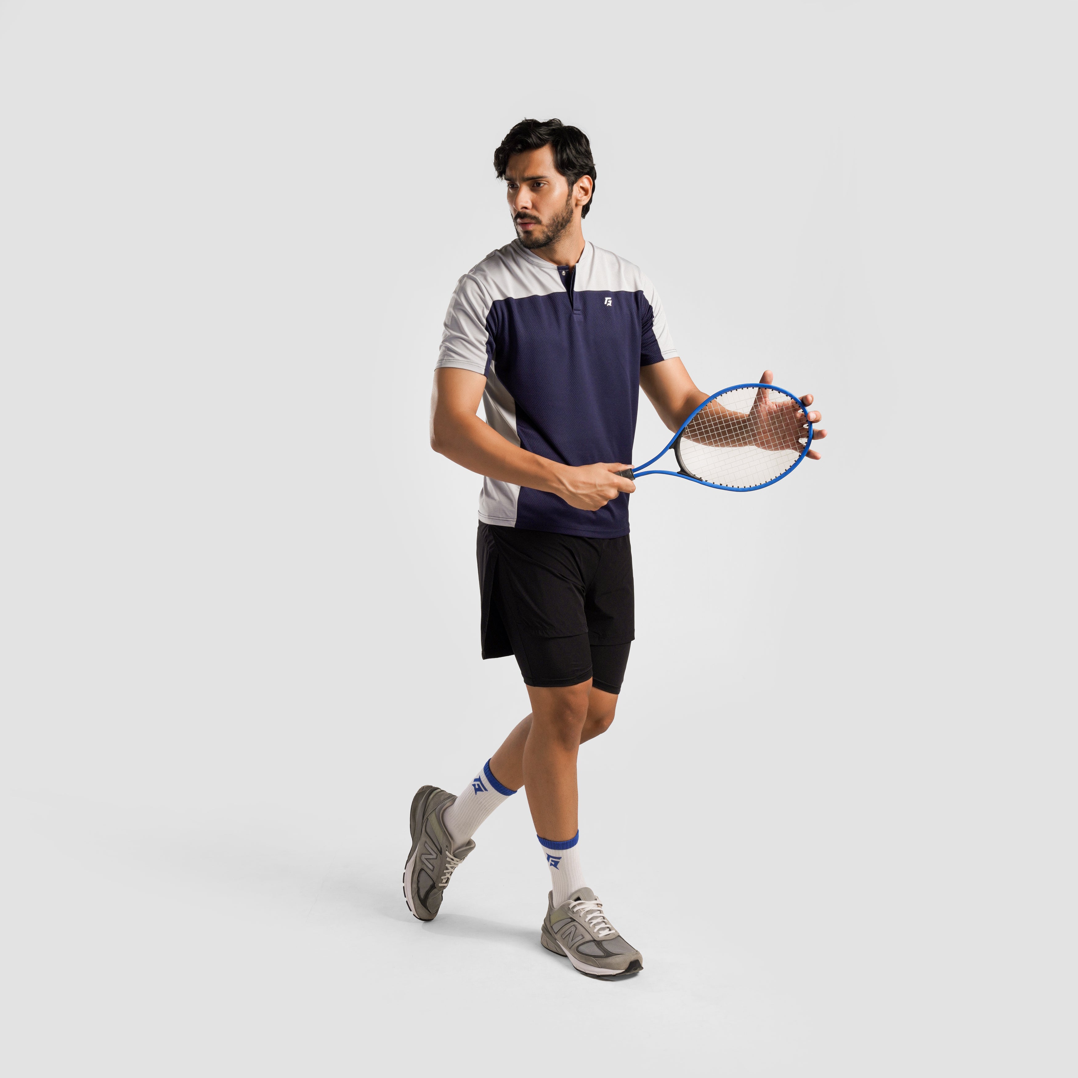 Pro Tennis T-Shirt (Navy-Grey)