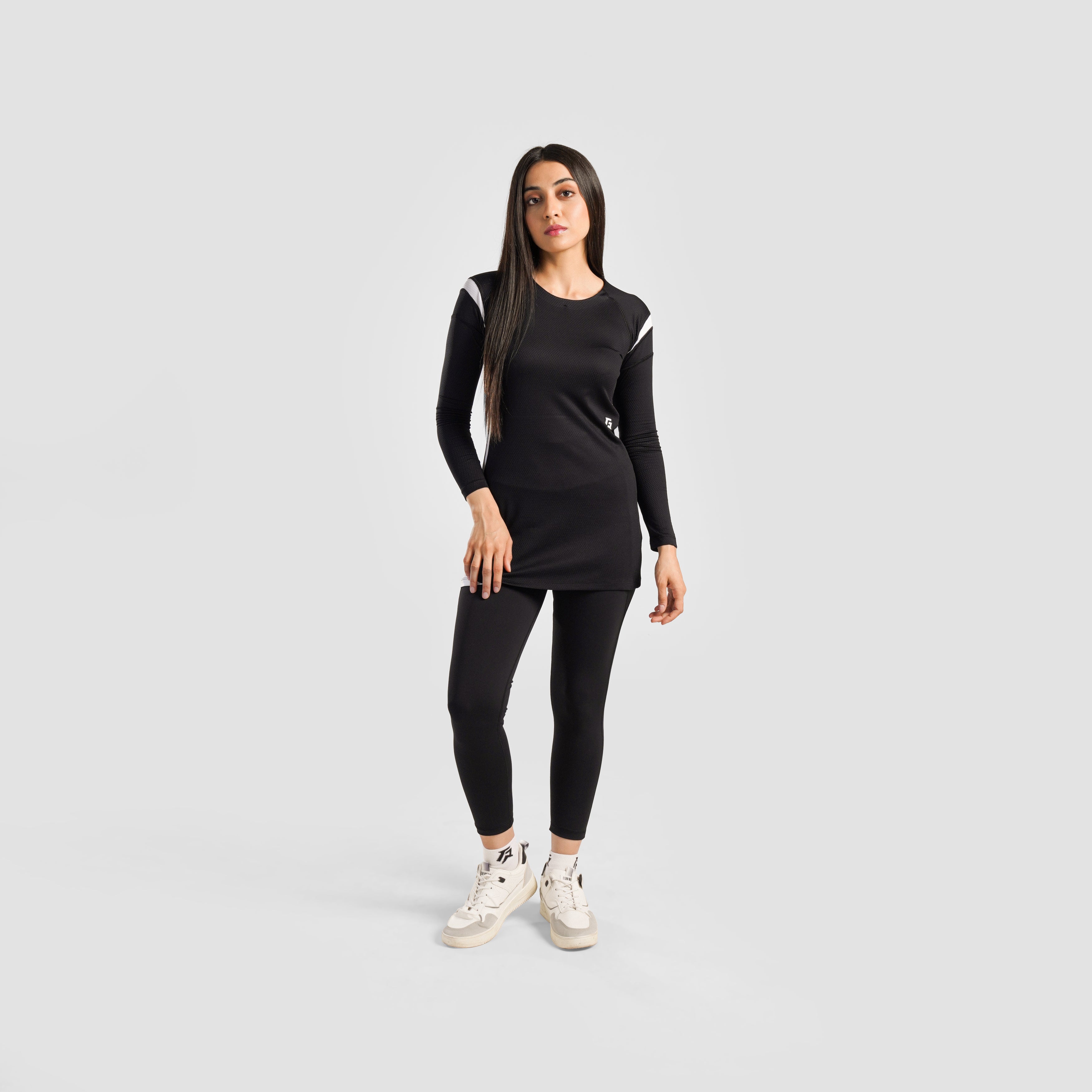 Prime Tennis Dress (Black-White)
