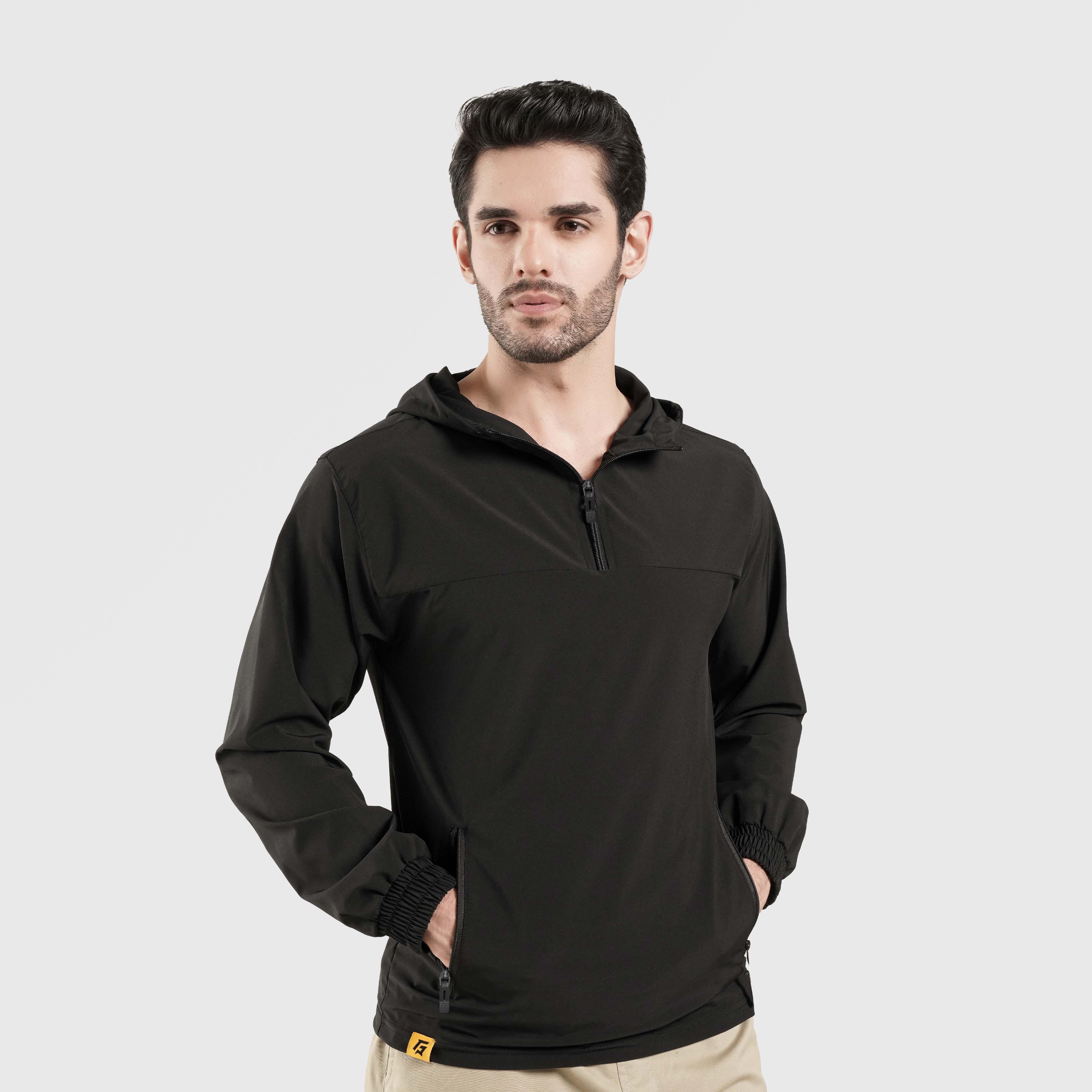 men track top zip gym jacket training outerwear front view Men Track Top Gymarmour Pakistan