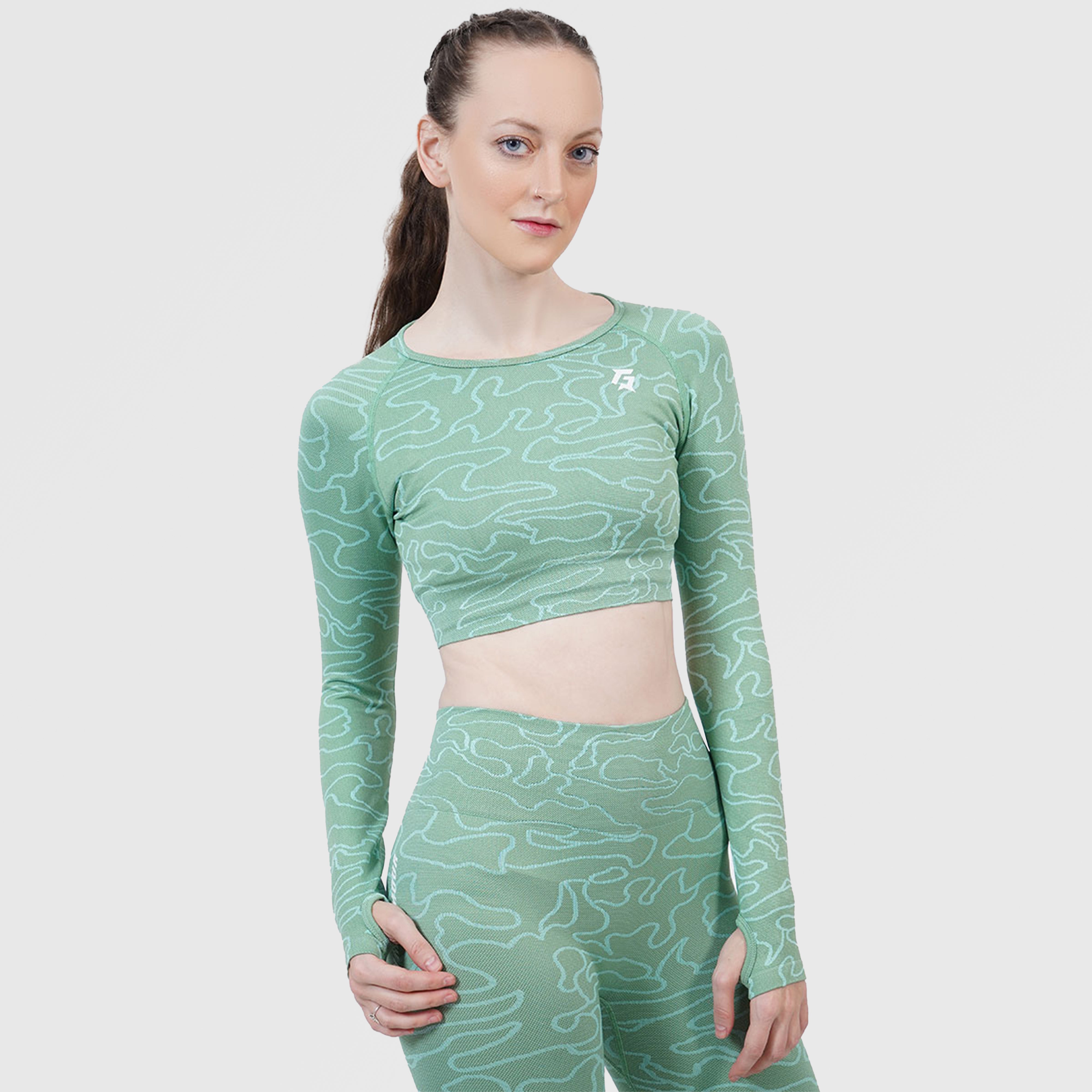 Lift Seamless Crop Top (Green)