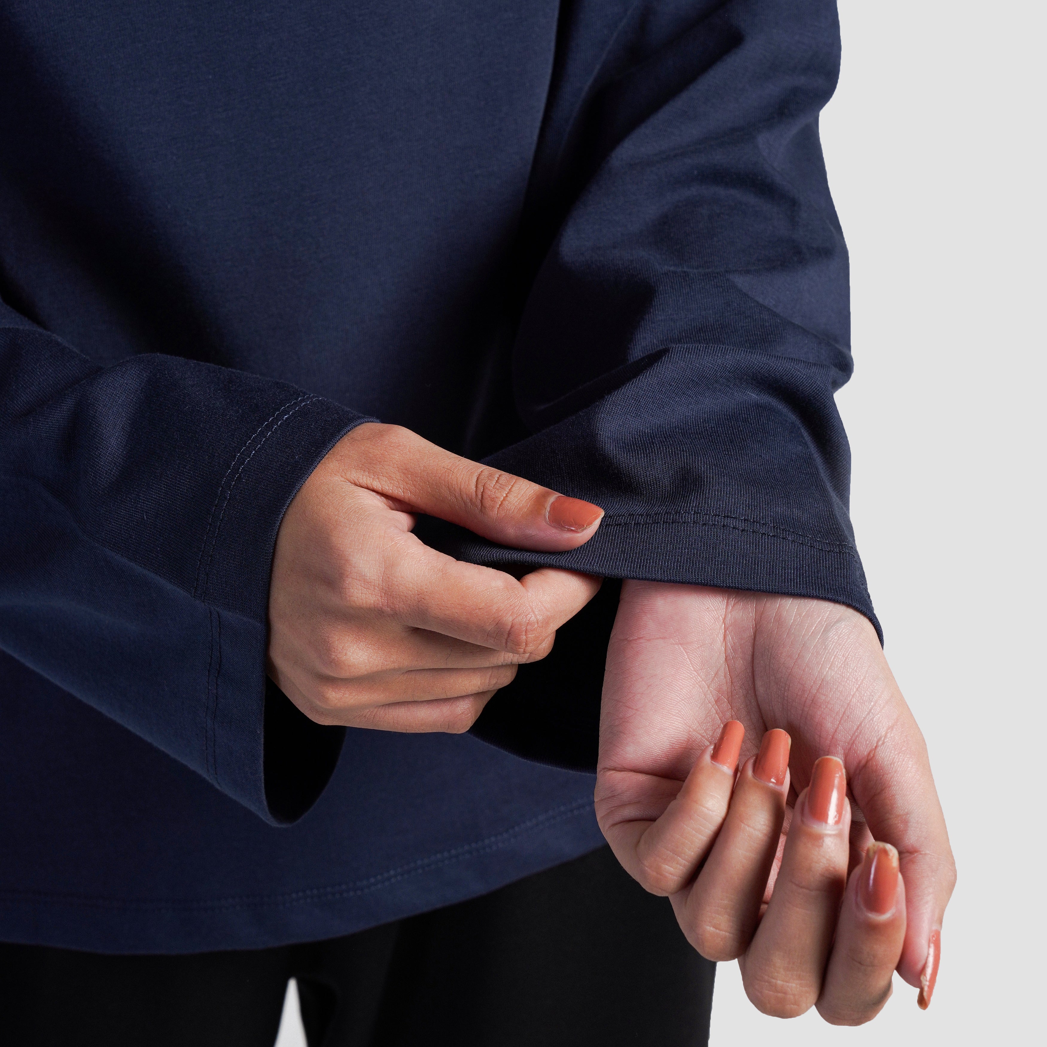 Boat Neck Long Sleeves (Navy)