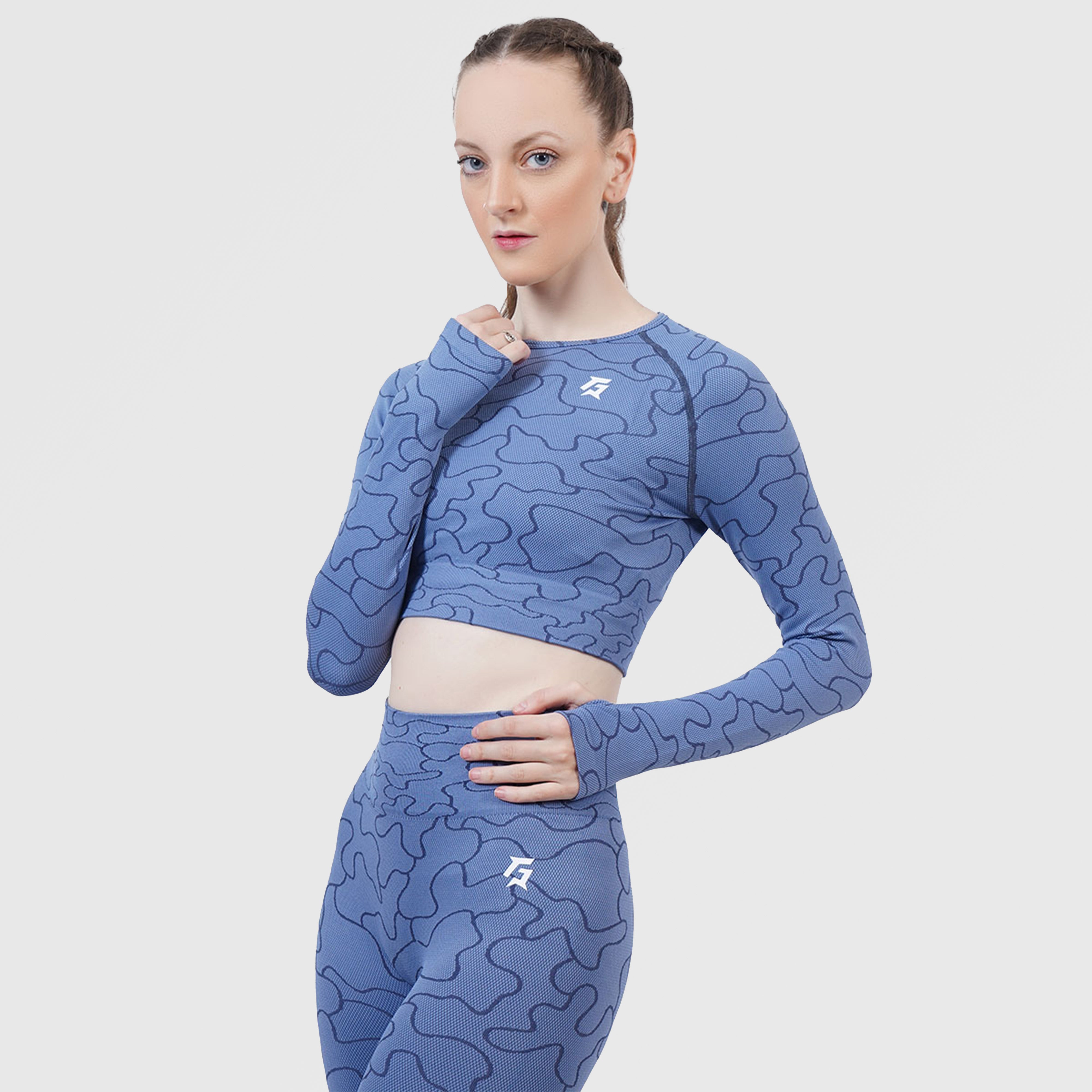 Lift Seamless Crop Top (Blue)