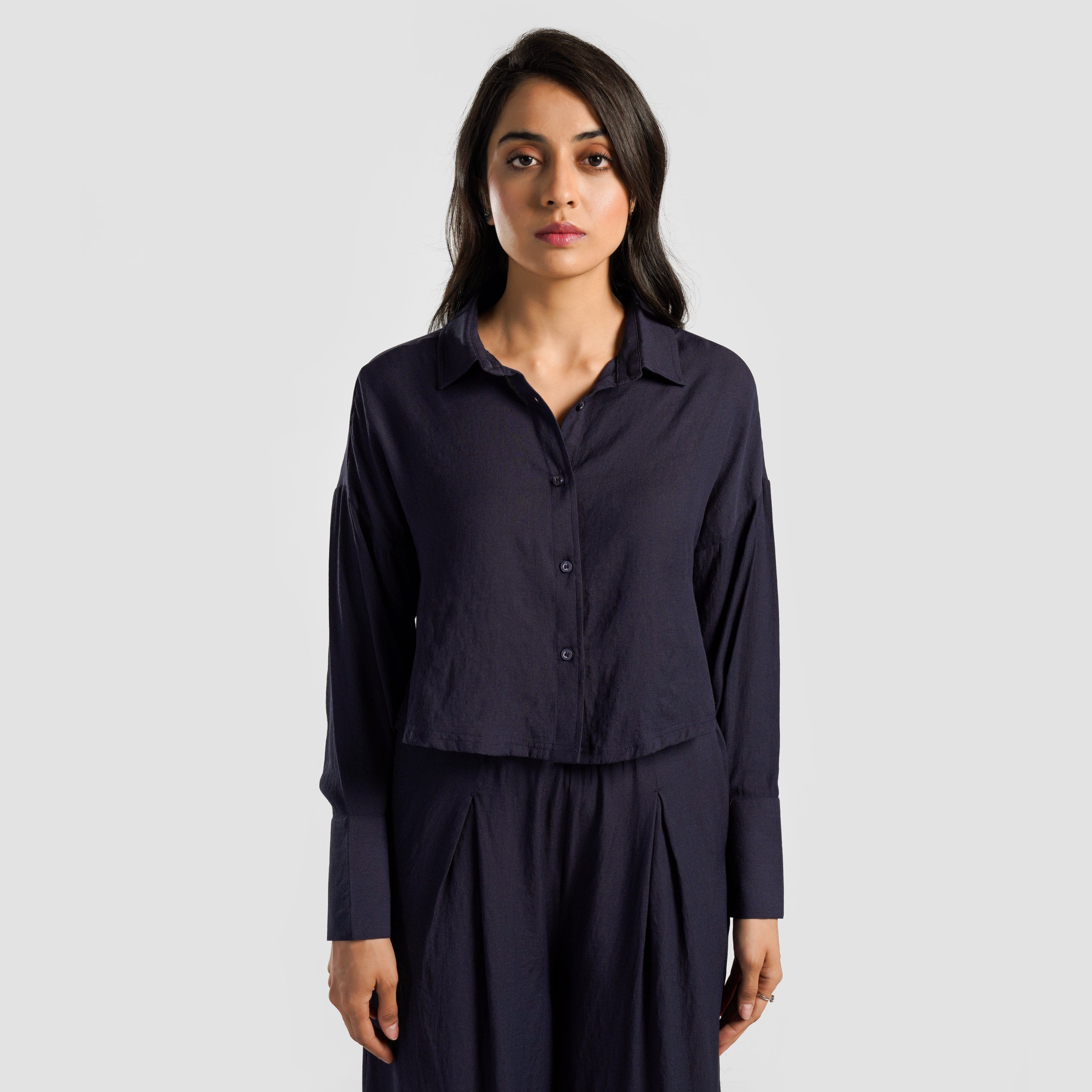 Luna Button Down (Navy)