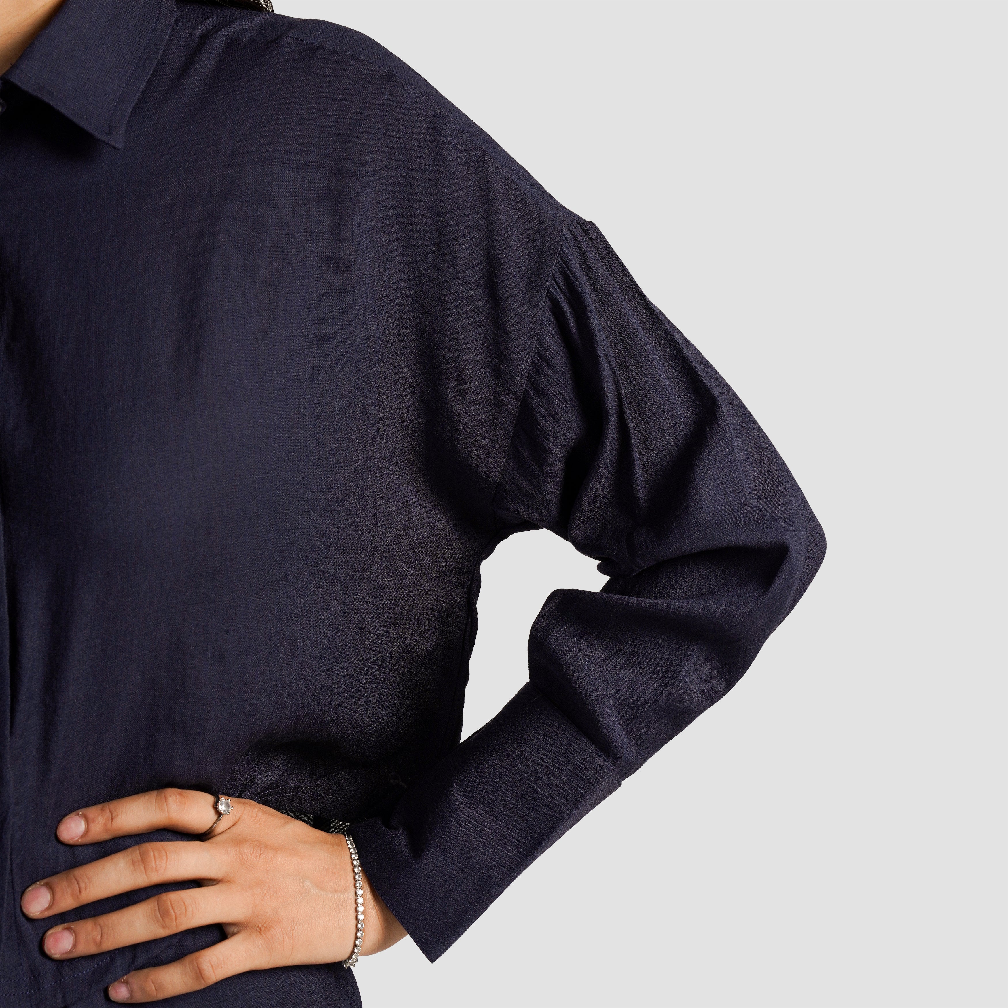 Luna Button Down (Navy)