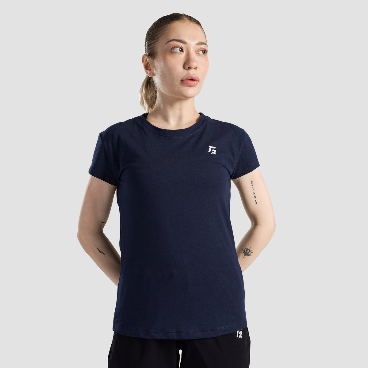 women gym t-shirt sportswear breathable workout tee front view Women T-Shirt Gymarmour Pakistan