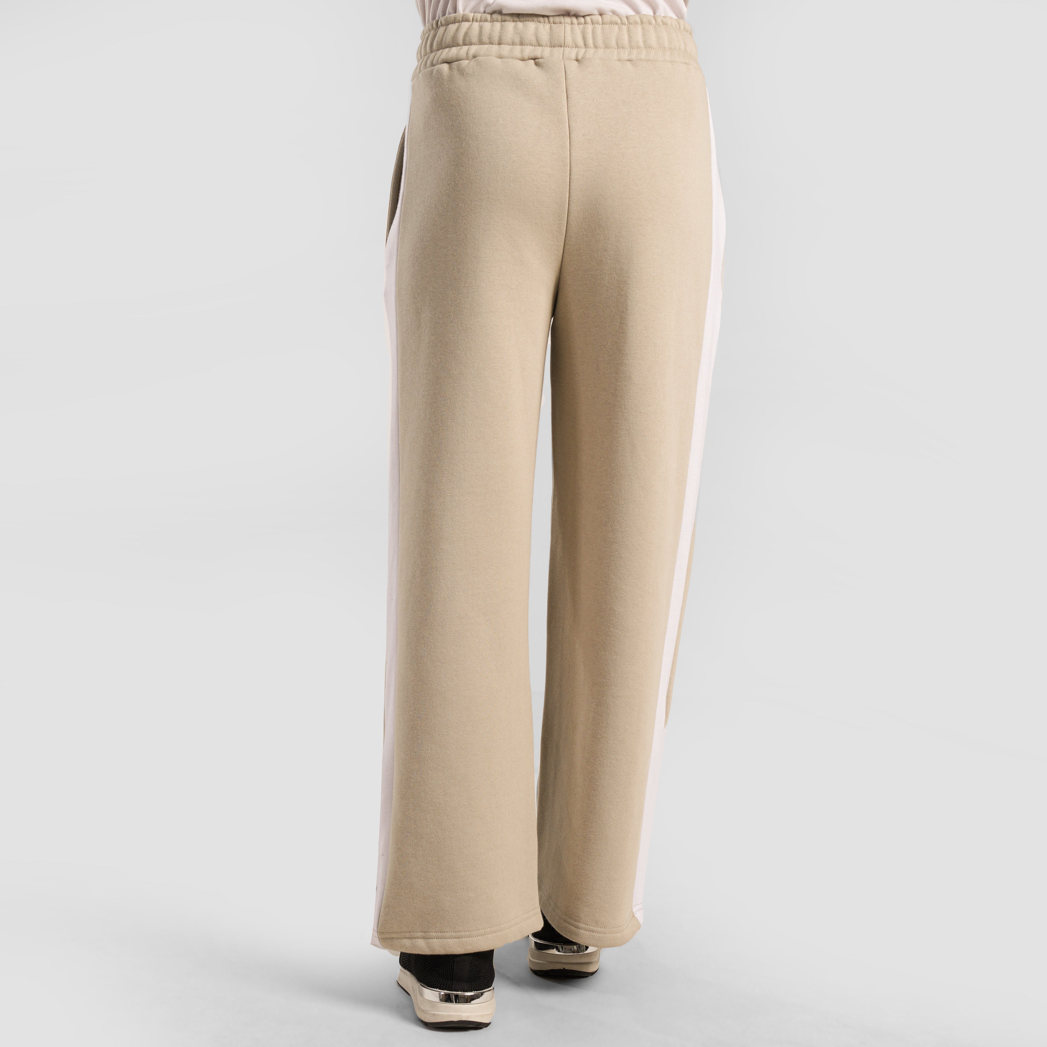Wide Leg Trousers (Beige)