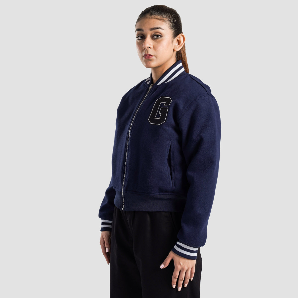 women track top zip gym jacket training outerwear side view Women Track Top Gymarmour Pakistan