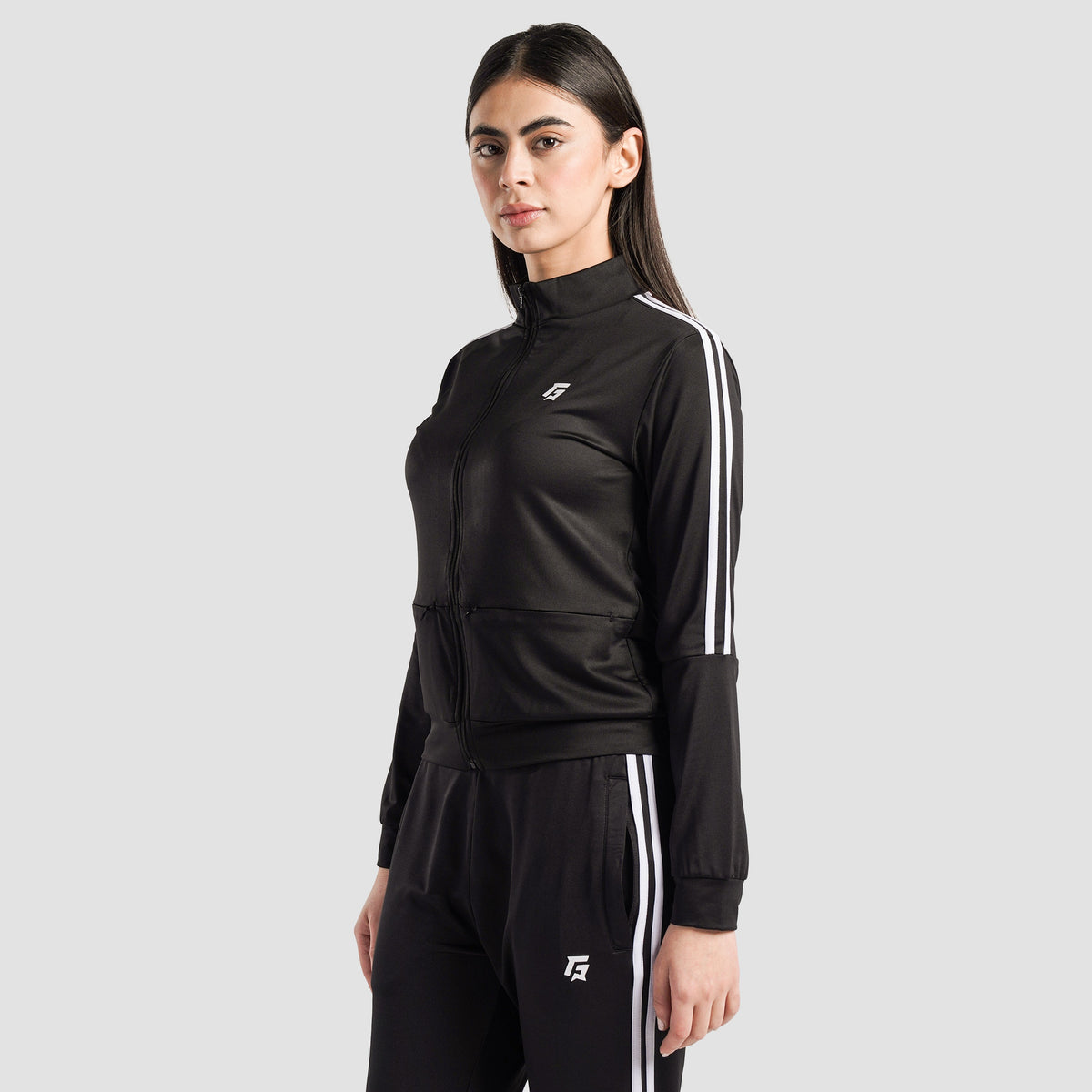 women track top zip gym jacket training outerwear front view Women Track Top Gymarmour Pakistan