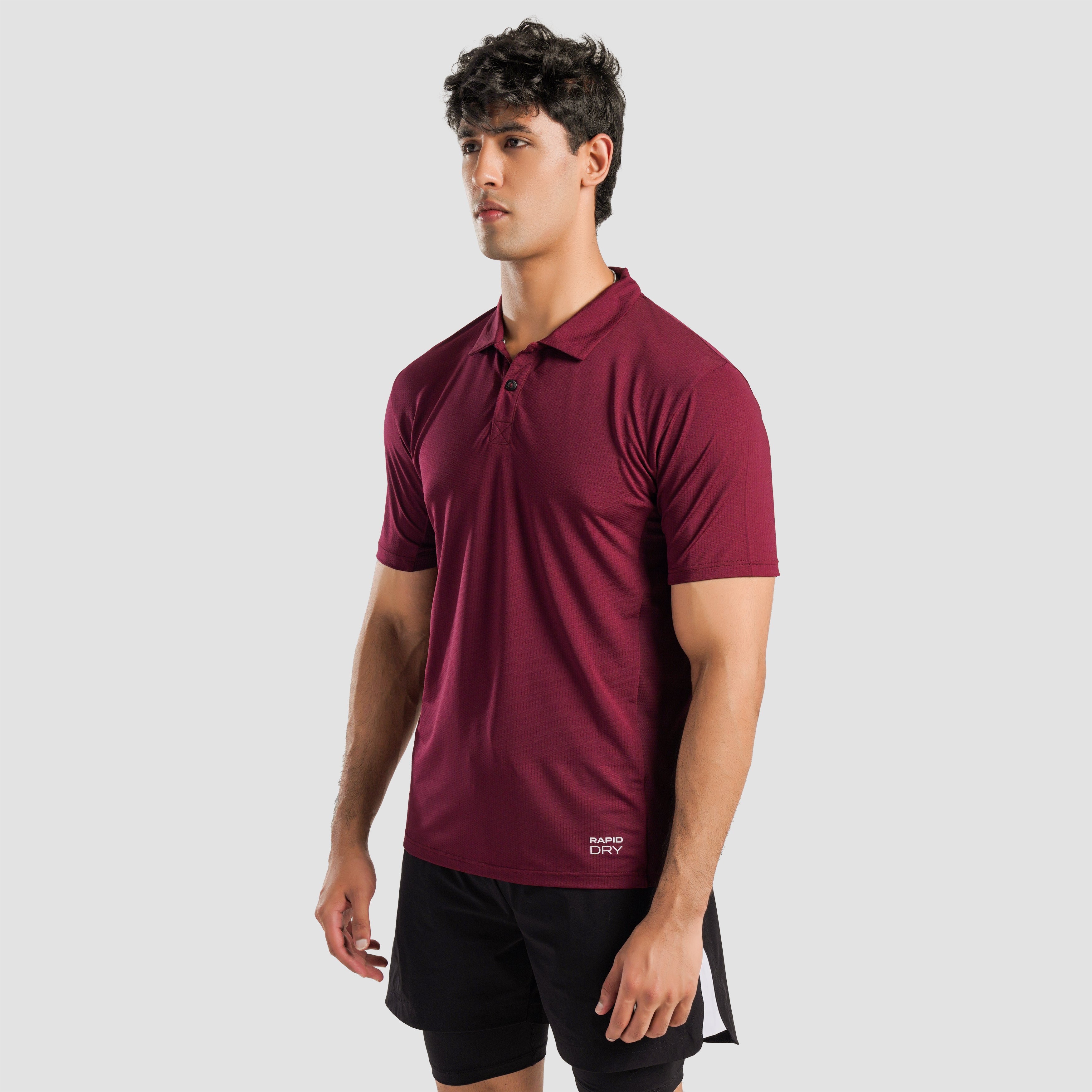 Stripe Tennis Polo (Maroon)