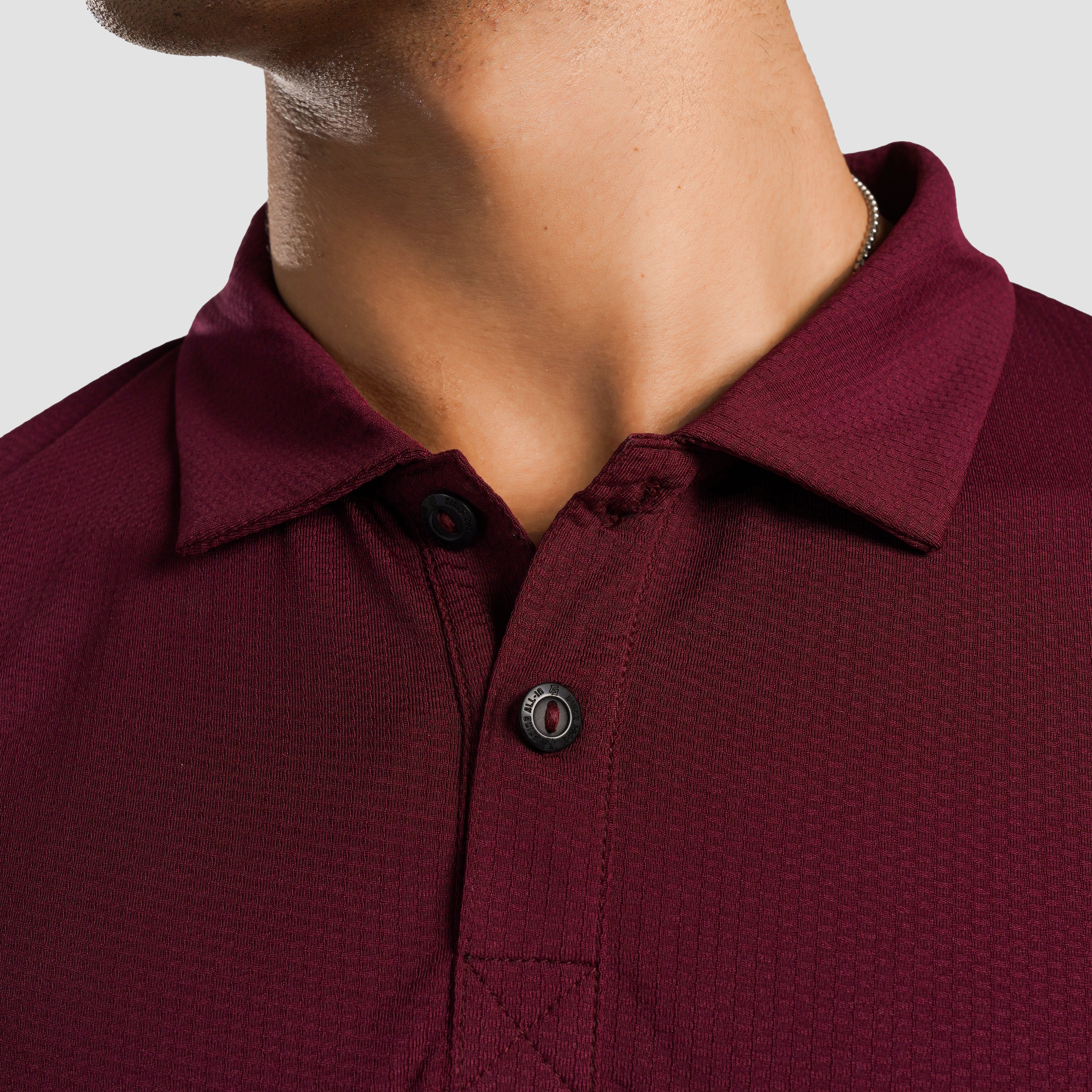 Stripe Tennis Polo (Maroon)